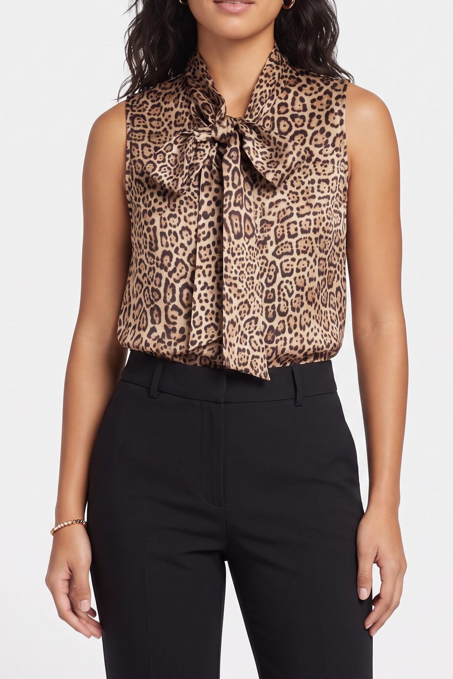 ALANIS BOW SL BLOUSE CHARMING LEOPARD ALL 1