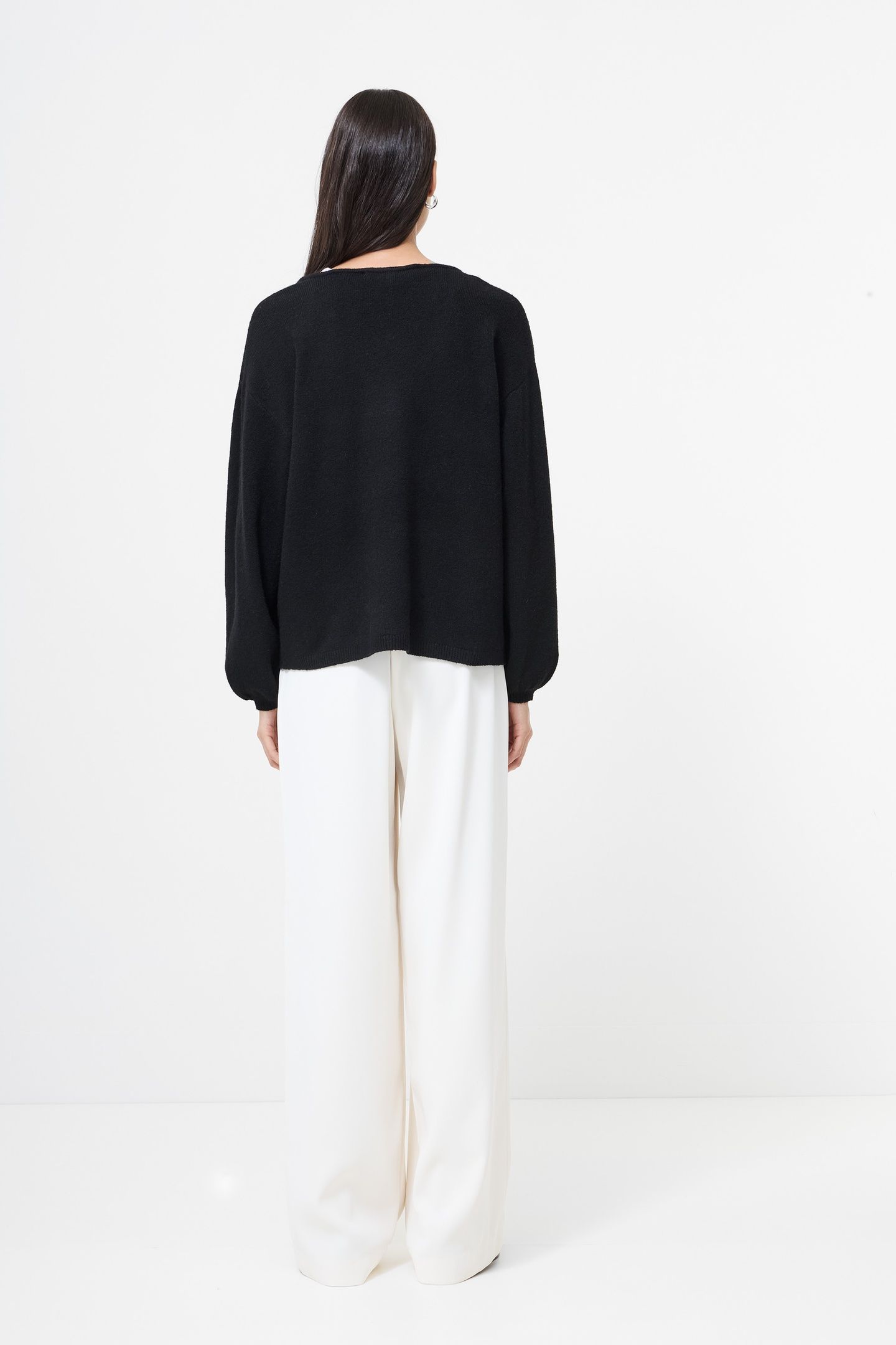 VHARI KNIT VNECK PULLOVER BLACK 3