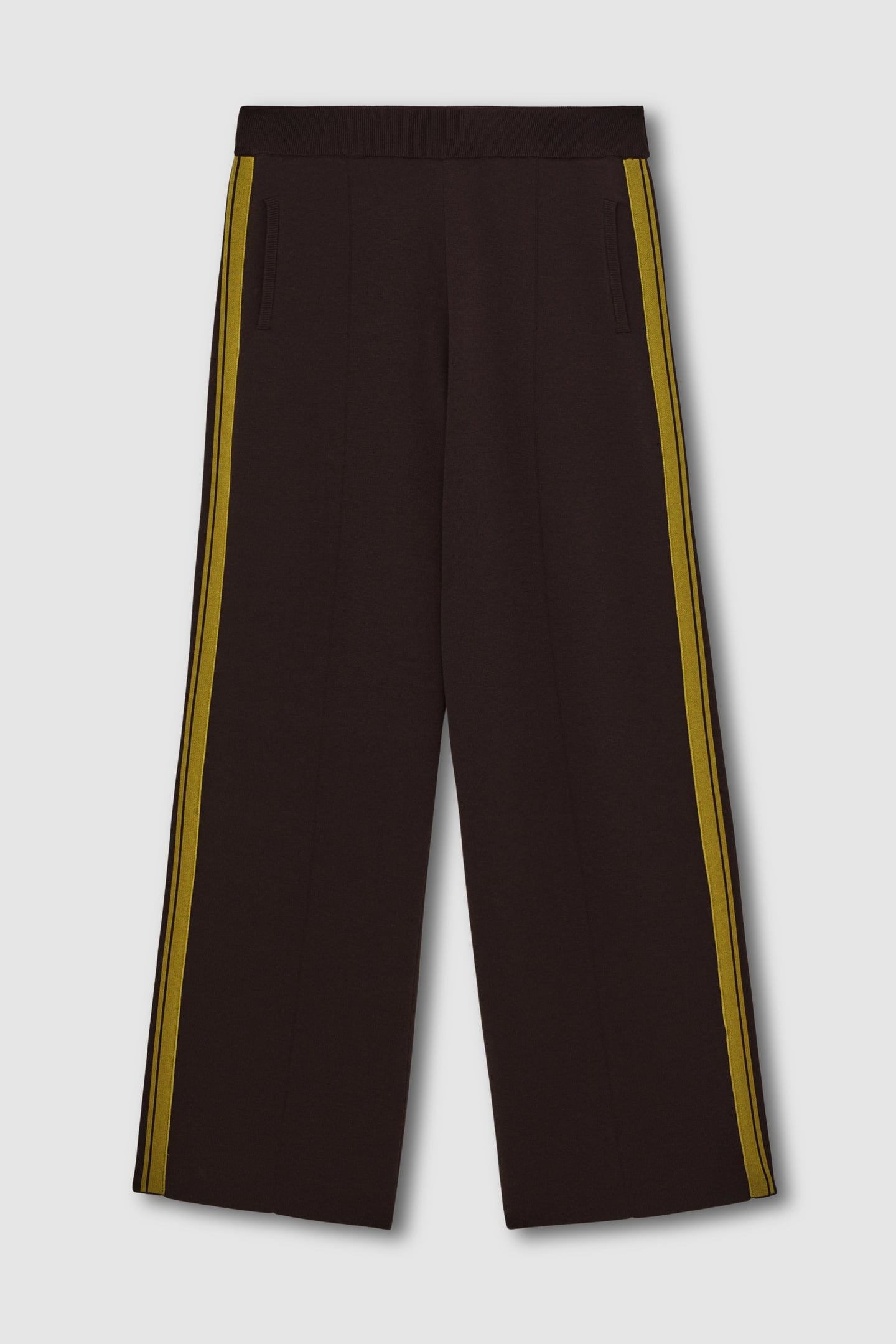 KNITTED WIDE LEG SIDE STRIPE TROUSER BERRY 4