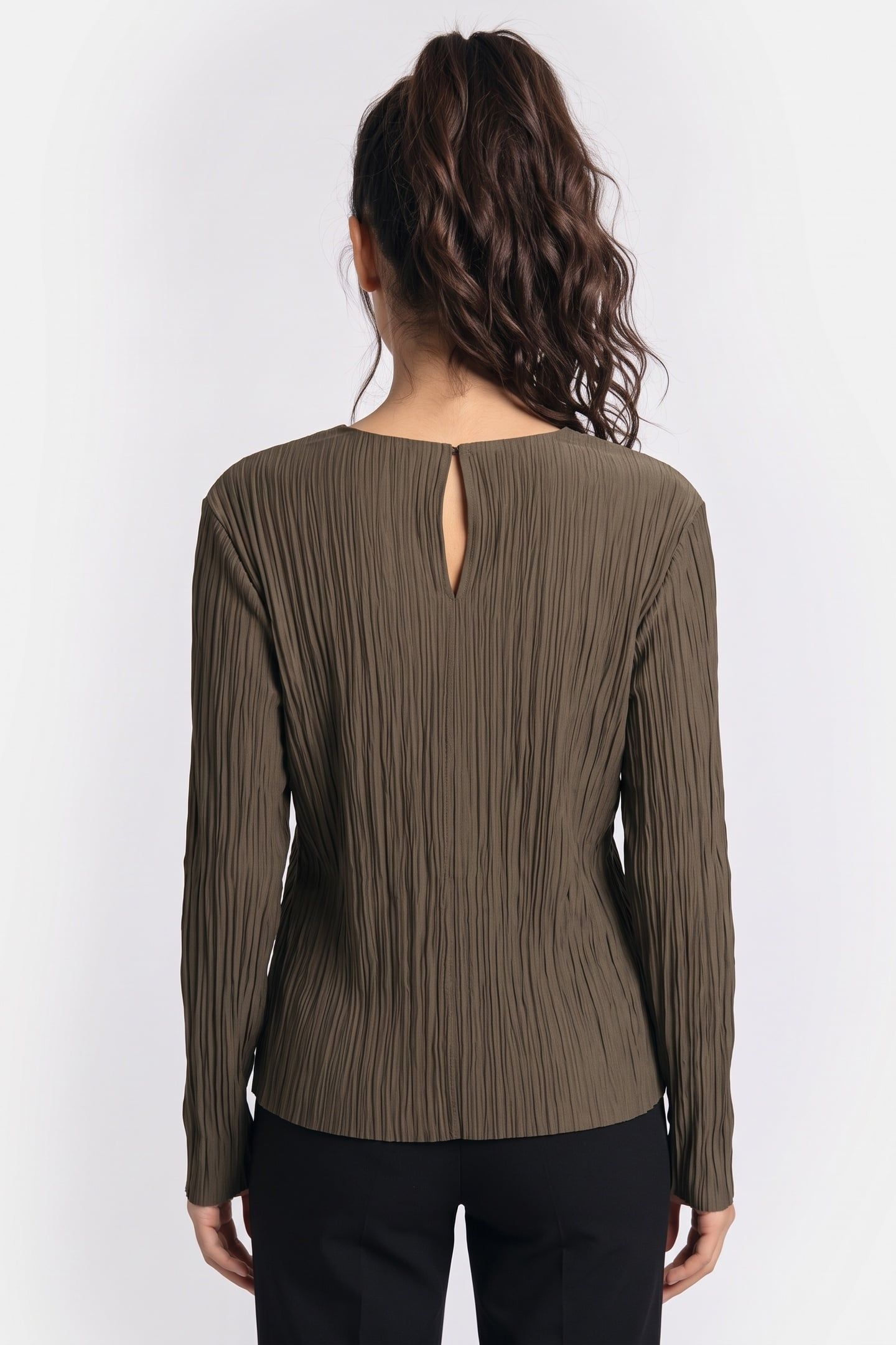 ST VANDA CRINCLE TOP KHAKI 2