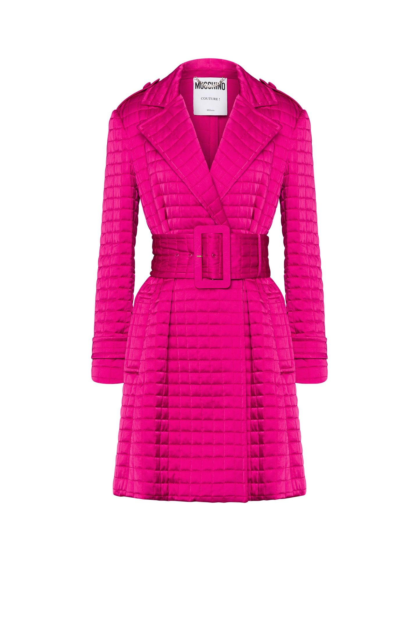 QUILTED SATIN COAT FUCSIA 3