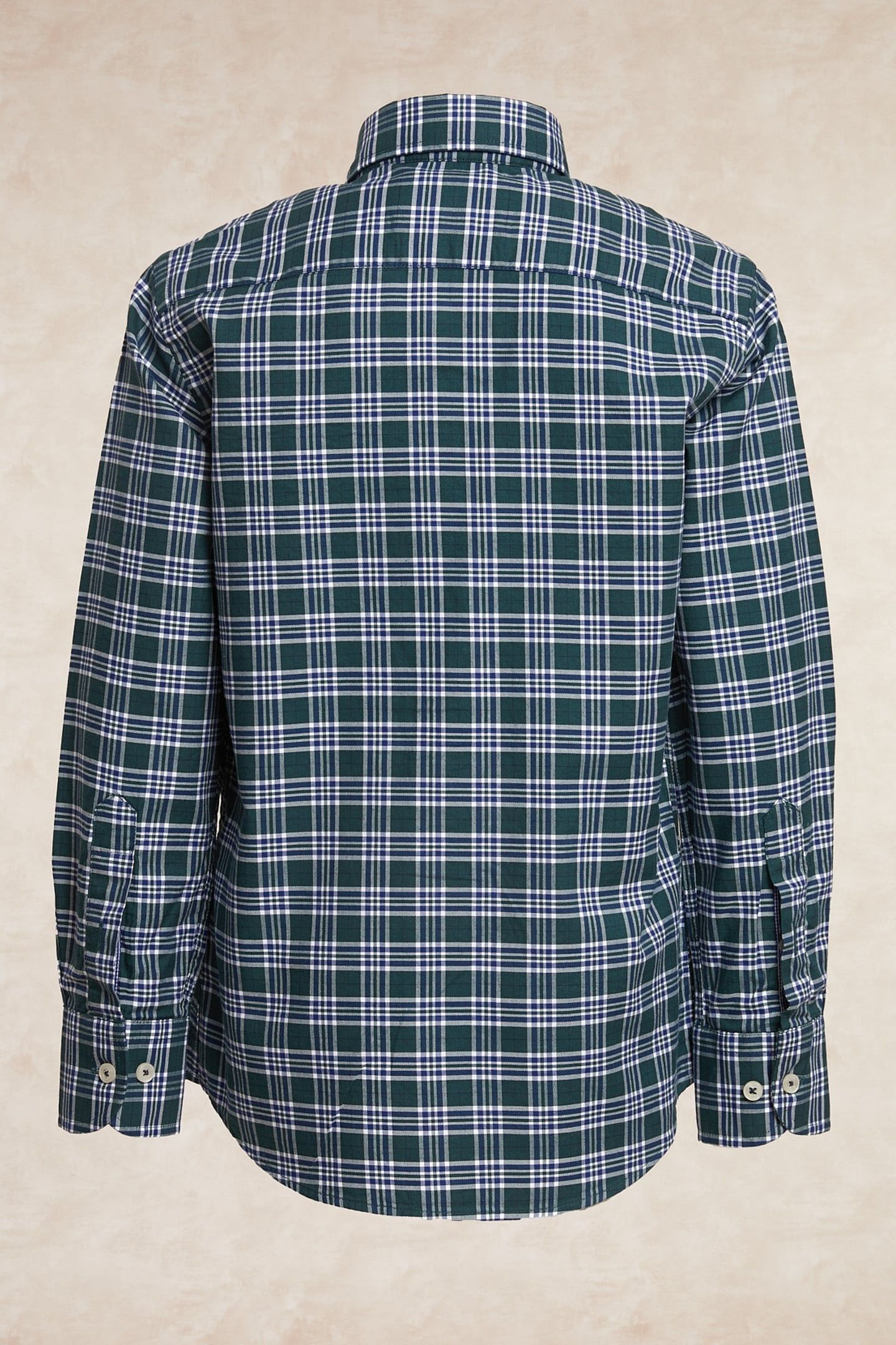 CUSTOM FIT CHECKED SHIRT GREEN/BLUE 2