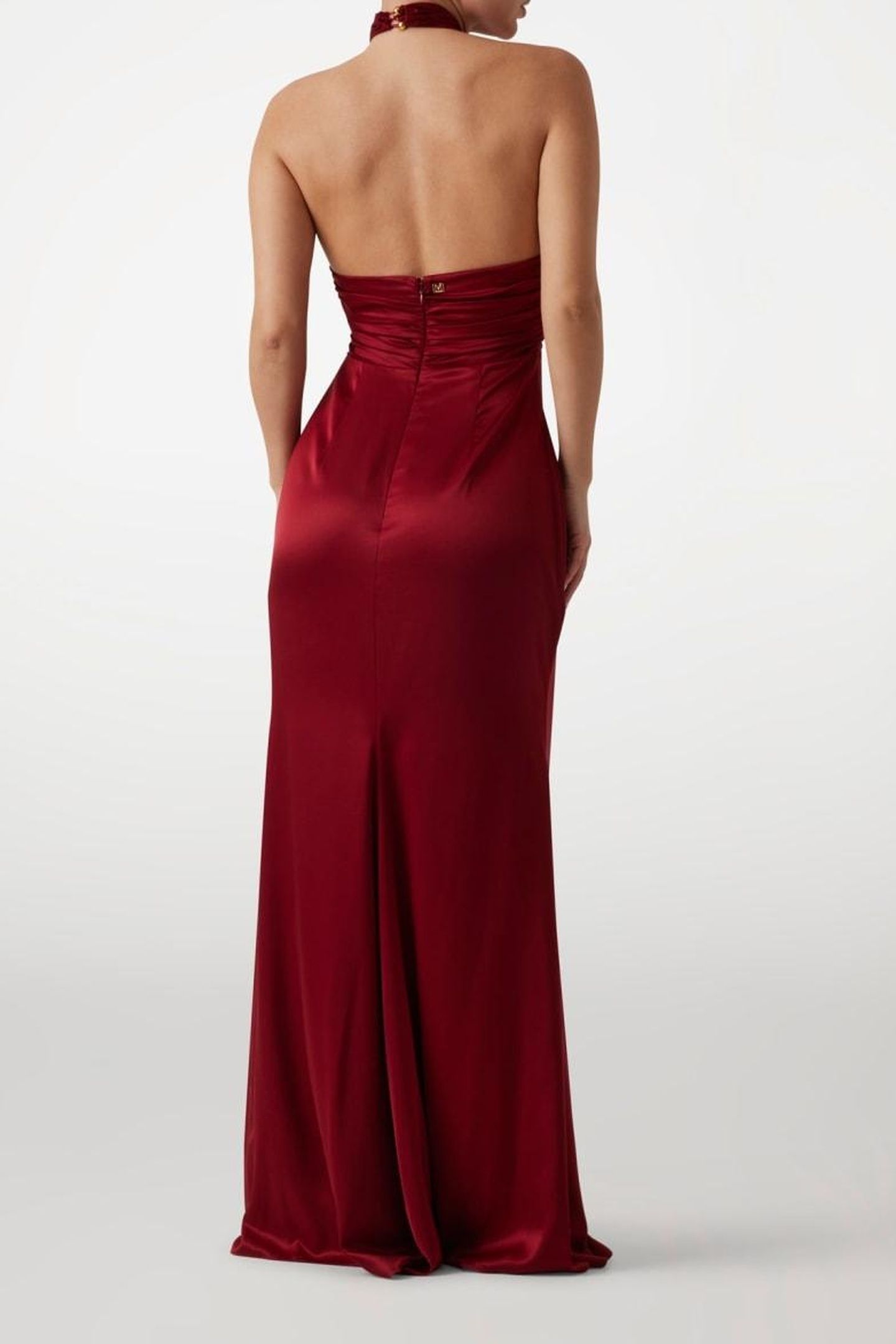 ARETHA HALTER KNOT L DARK JAM RED 2