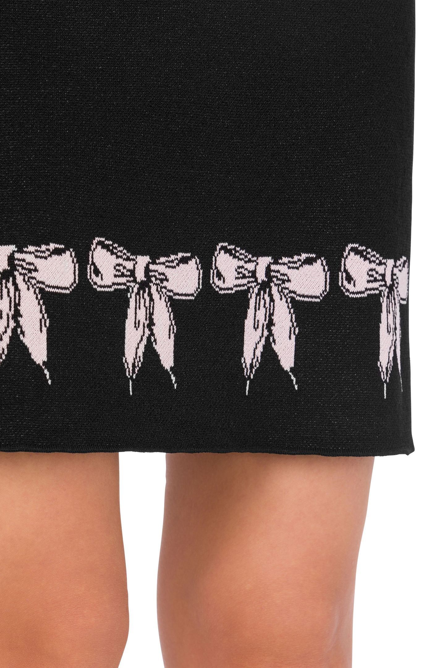 BOW LACES STRETCH KNIT MINI SKIRT BLACK 4