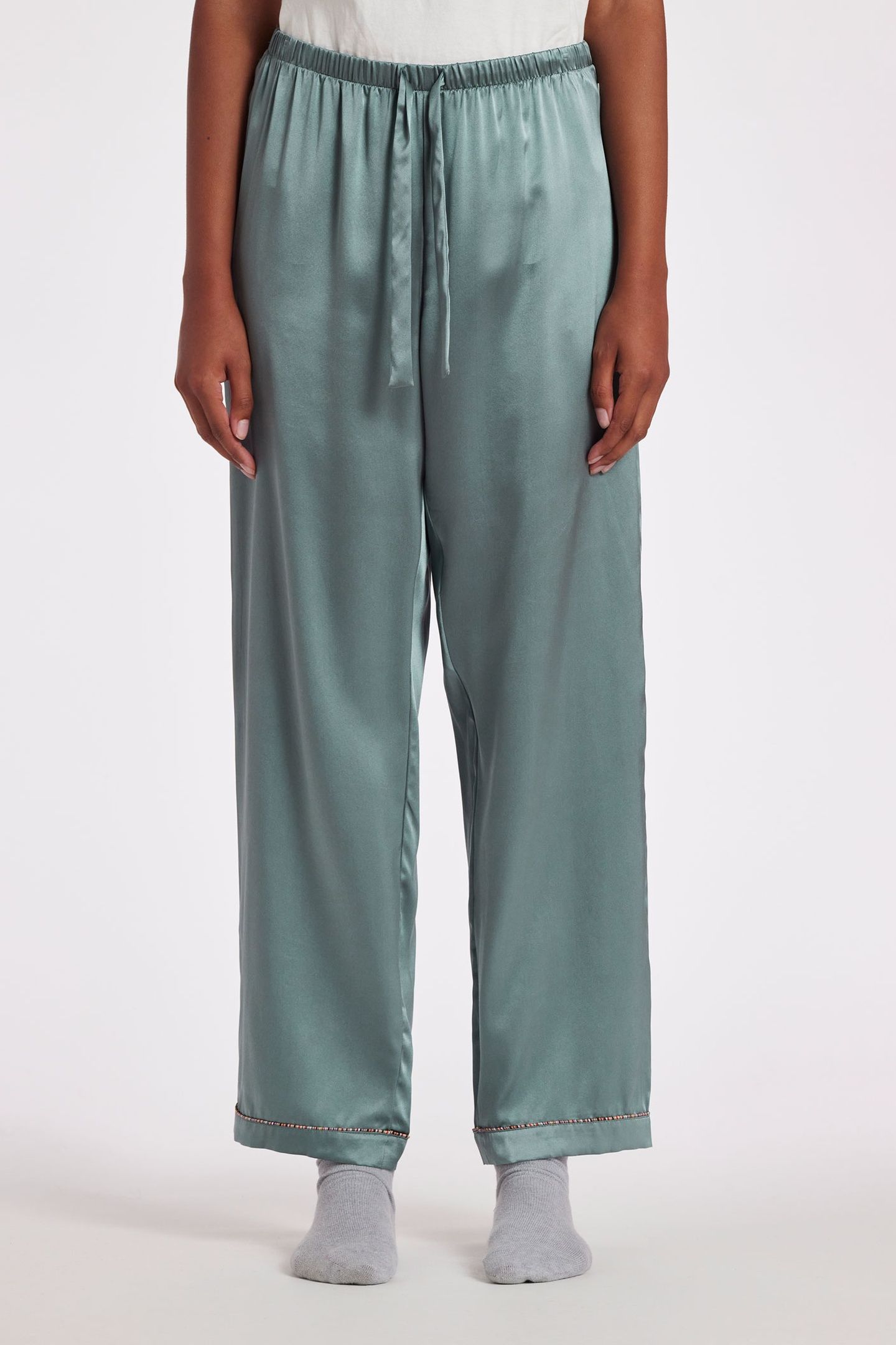 WOMEN PYJAMA SET SILK BLUE 2