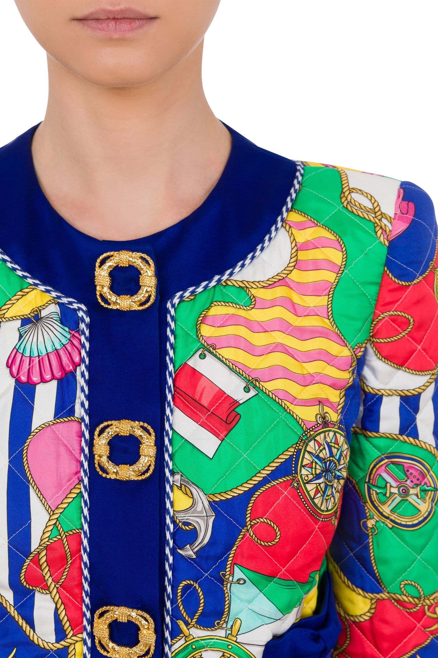 ALLOVER NAUTICAL SILK TWILL JACKET BLUE 4