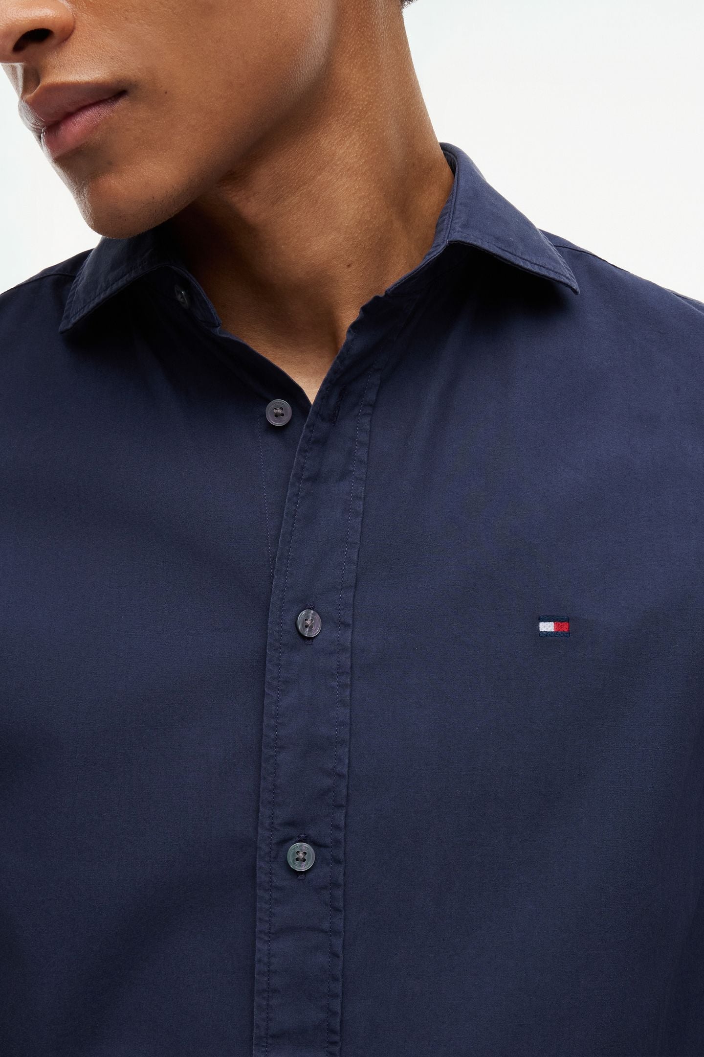 REGULAR FIT WASHED POPLIN SHIRT CARBON NAVY 9