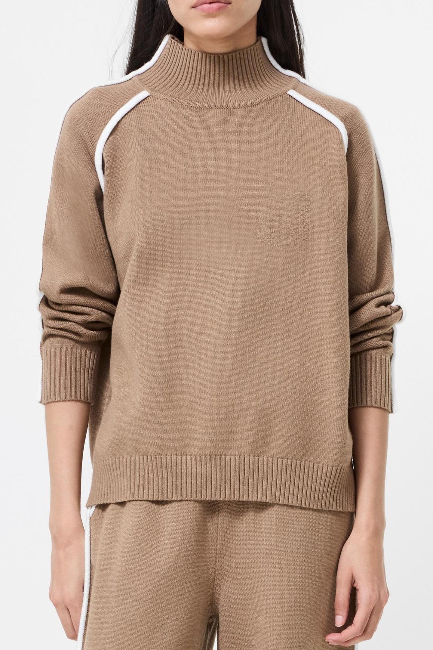 JORDAN HIGH NK LS JUMPER CAMEL/PORCELAIN CRM 2