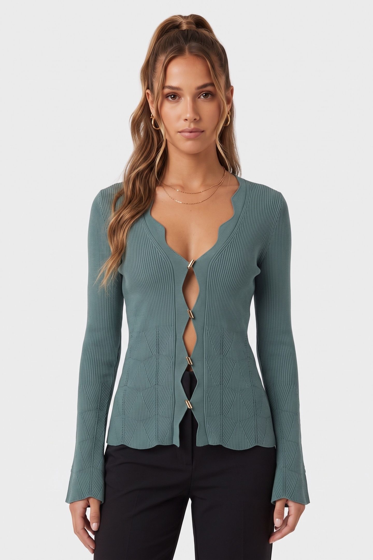 X JODI CARDIGAN TURQUOISE 1