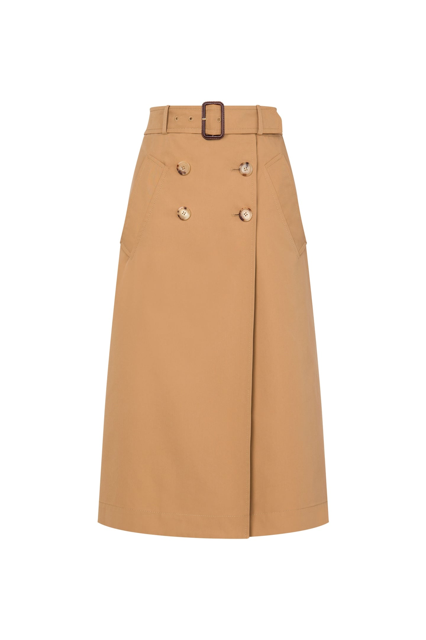 BELTED GABARDINE SKIRT BEIGE 3