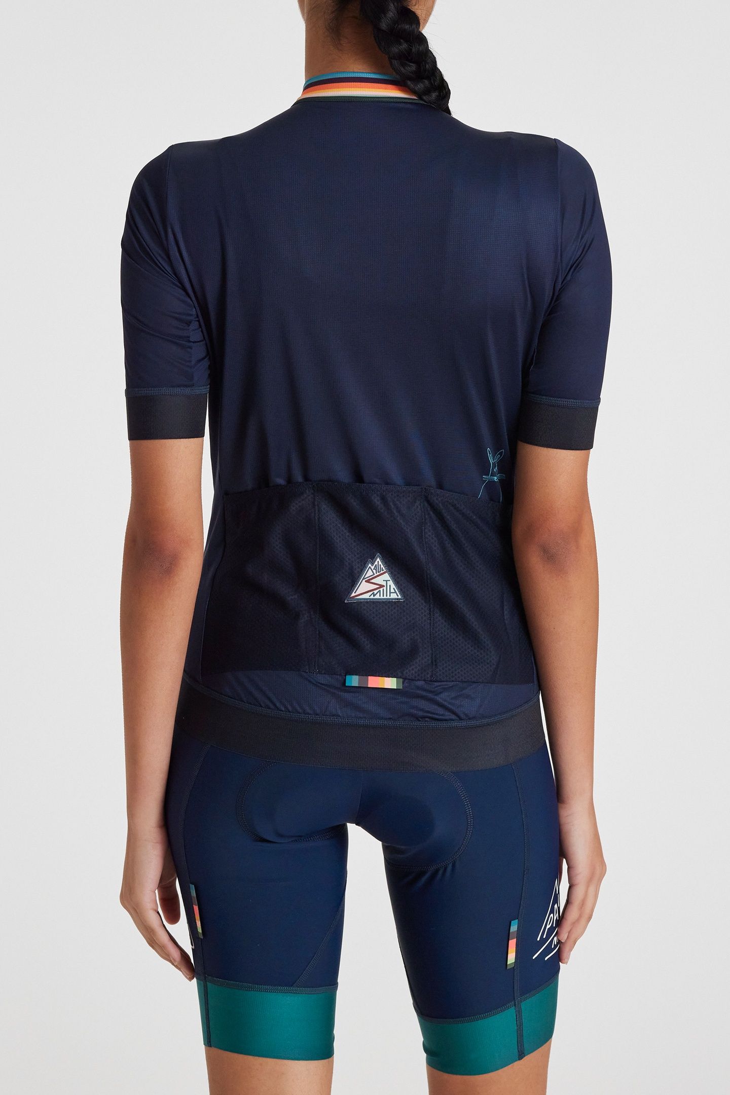WOMENS CYCLE JERSEY S/S ARTIST STRIPE VERY DARK NAVY 1