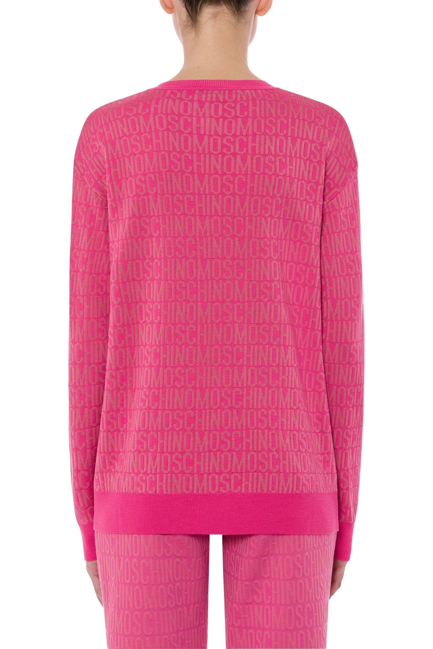 ALLOVER LOGO WOOL PULLOVER PINK 2