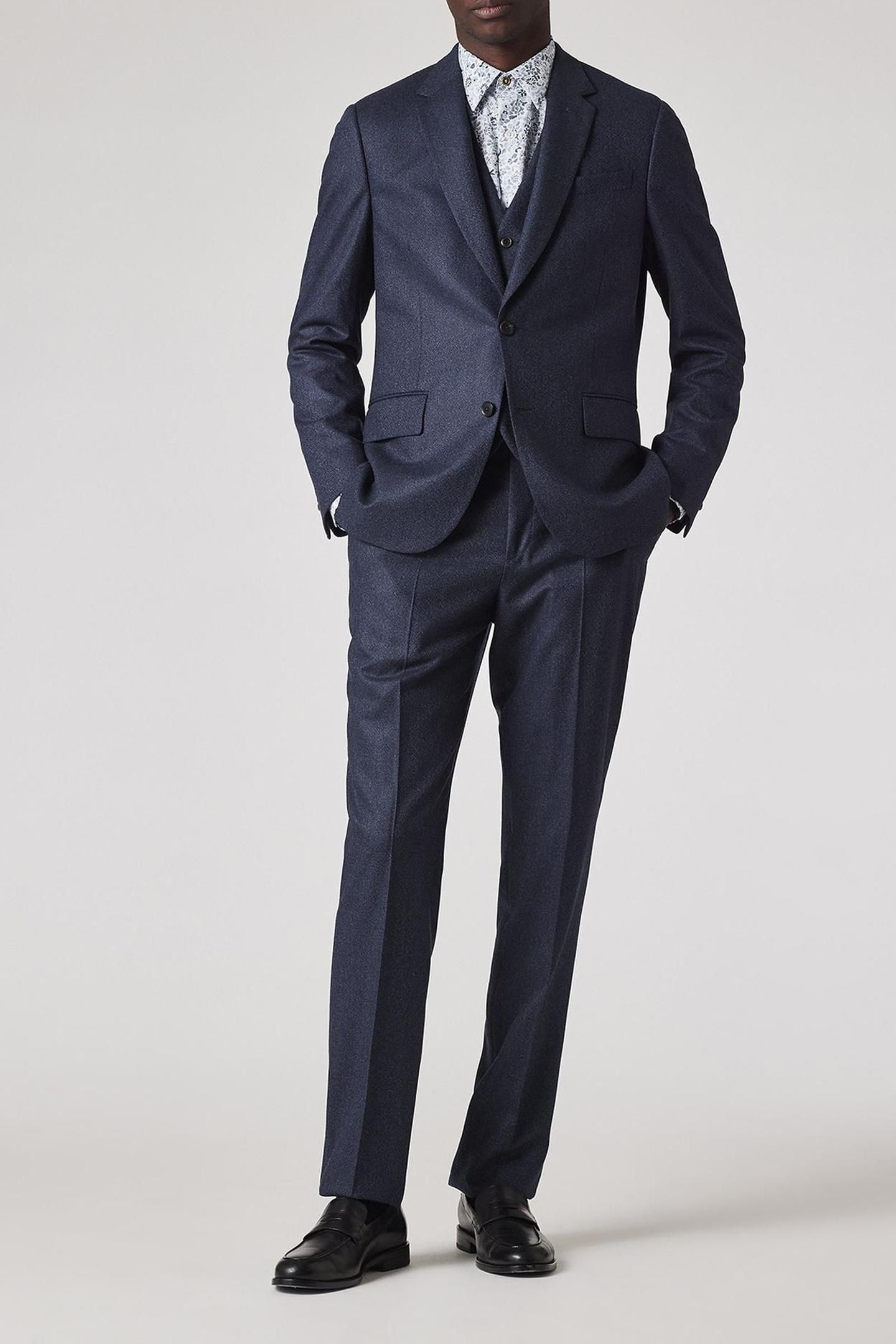 MENS TAILORED FIT 3PC 2 BUTTON SUIT NAVY 4