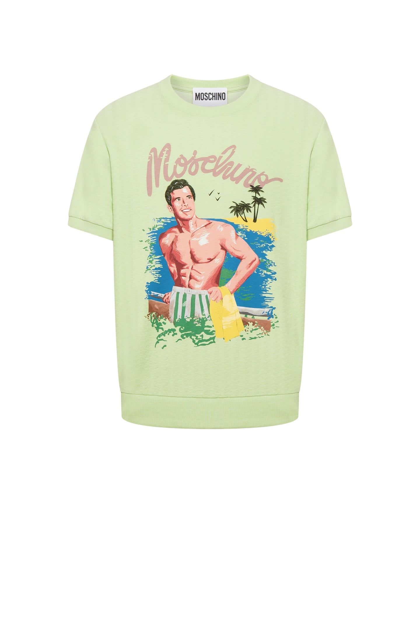 T-SHIRT IN JERSEY JACQUARD HAWAIIAN PRINT GREEN 3