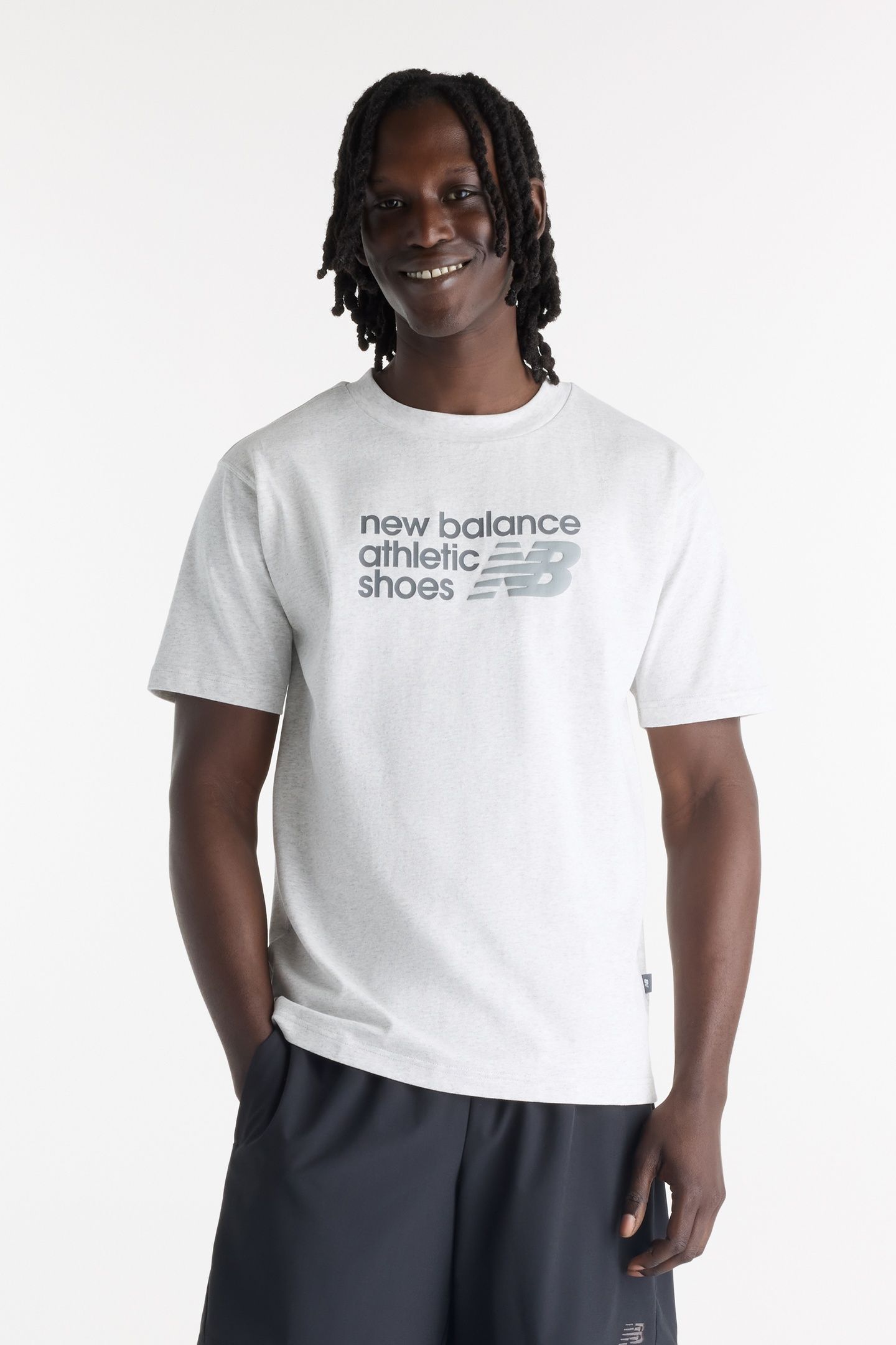 ATHLETICS PREMIUM RELAXED CHEST LOGO T-SHIRT ASH HEATHER 1