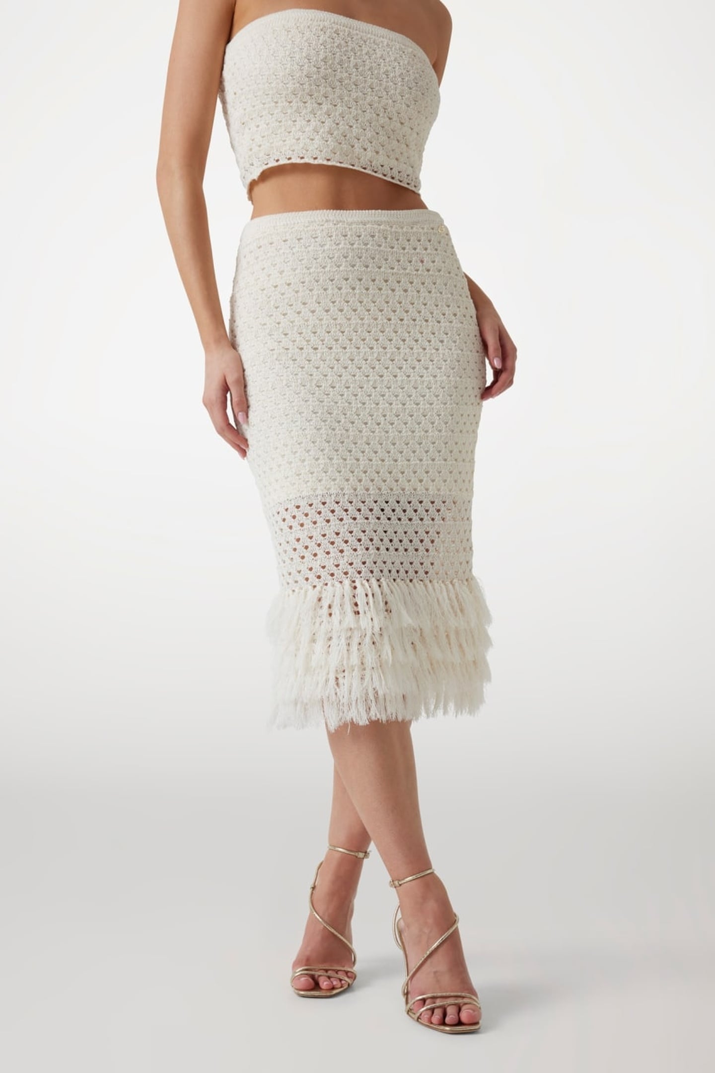 LUCA FRINGED HEM MID DOVE WHITE 1