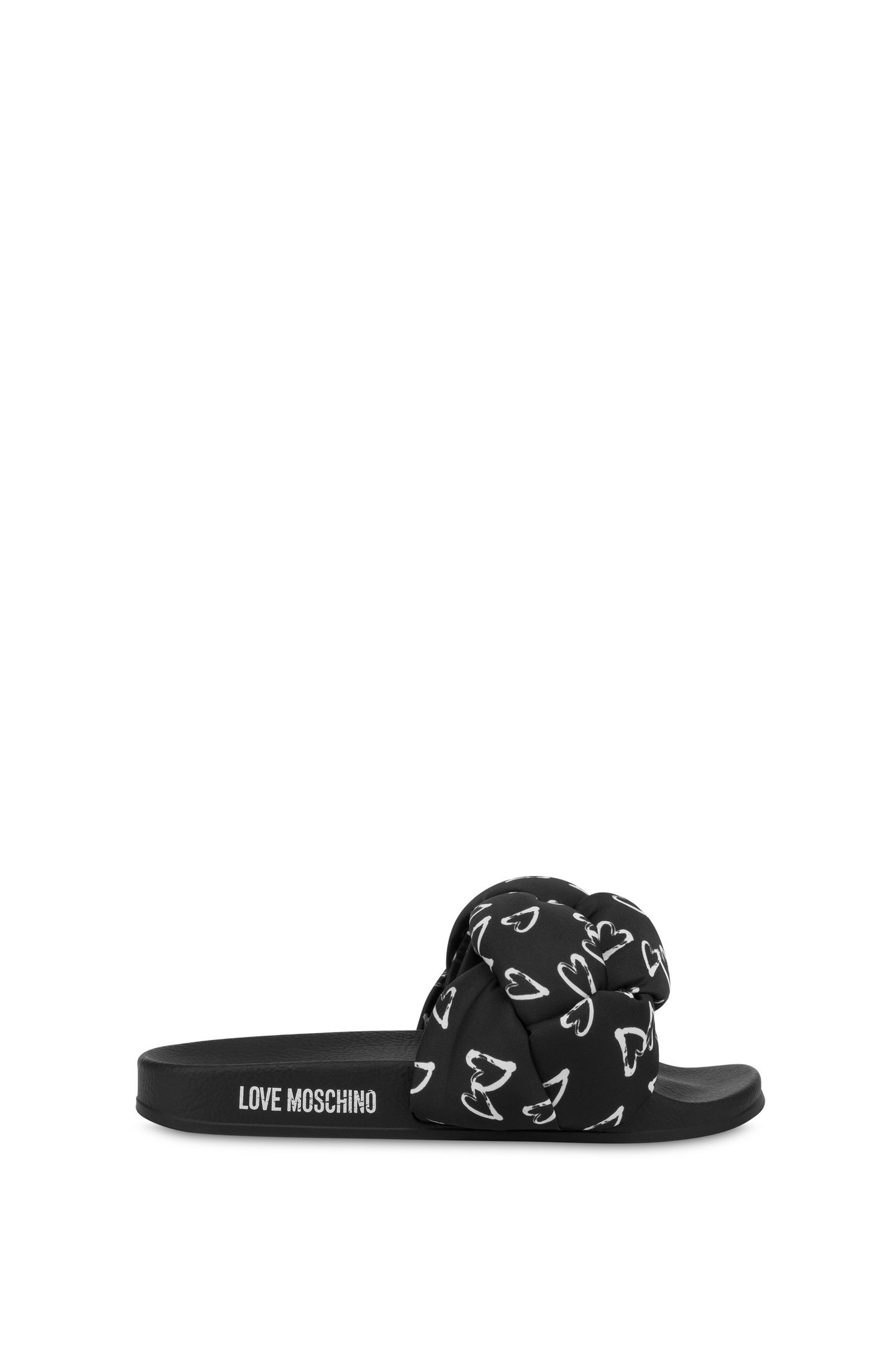 POOL SLIDES WITH PRINT BLACK 1