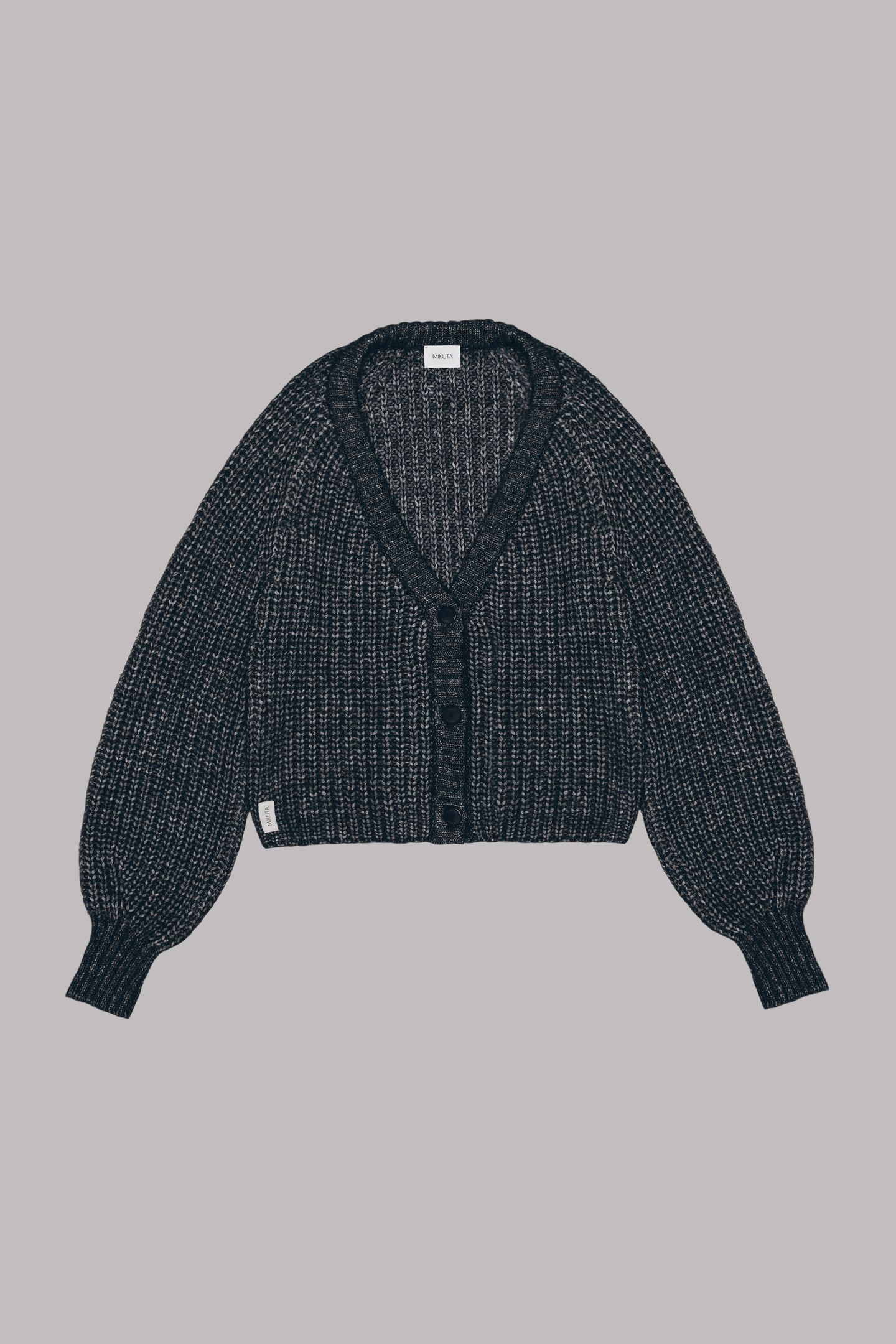 THE DARK SHORT KNITTED CARDIGAN BLACK 3