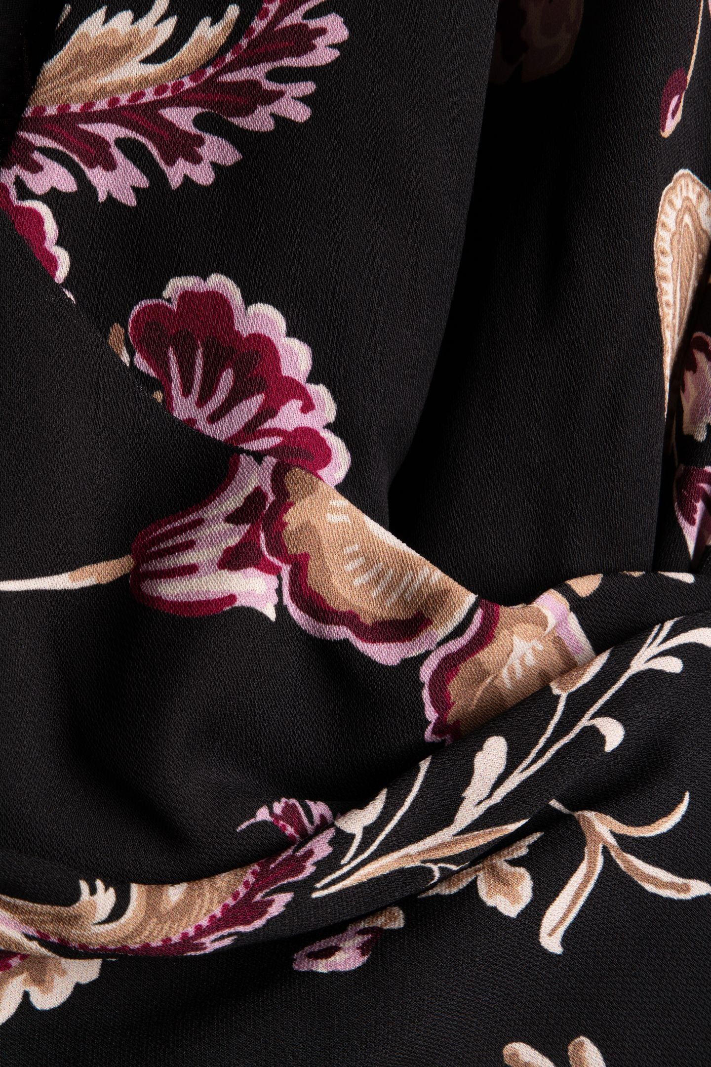 DENISE V NECK WRAP L FLORAL PAISLEY BLACK 4