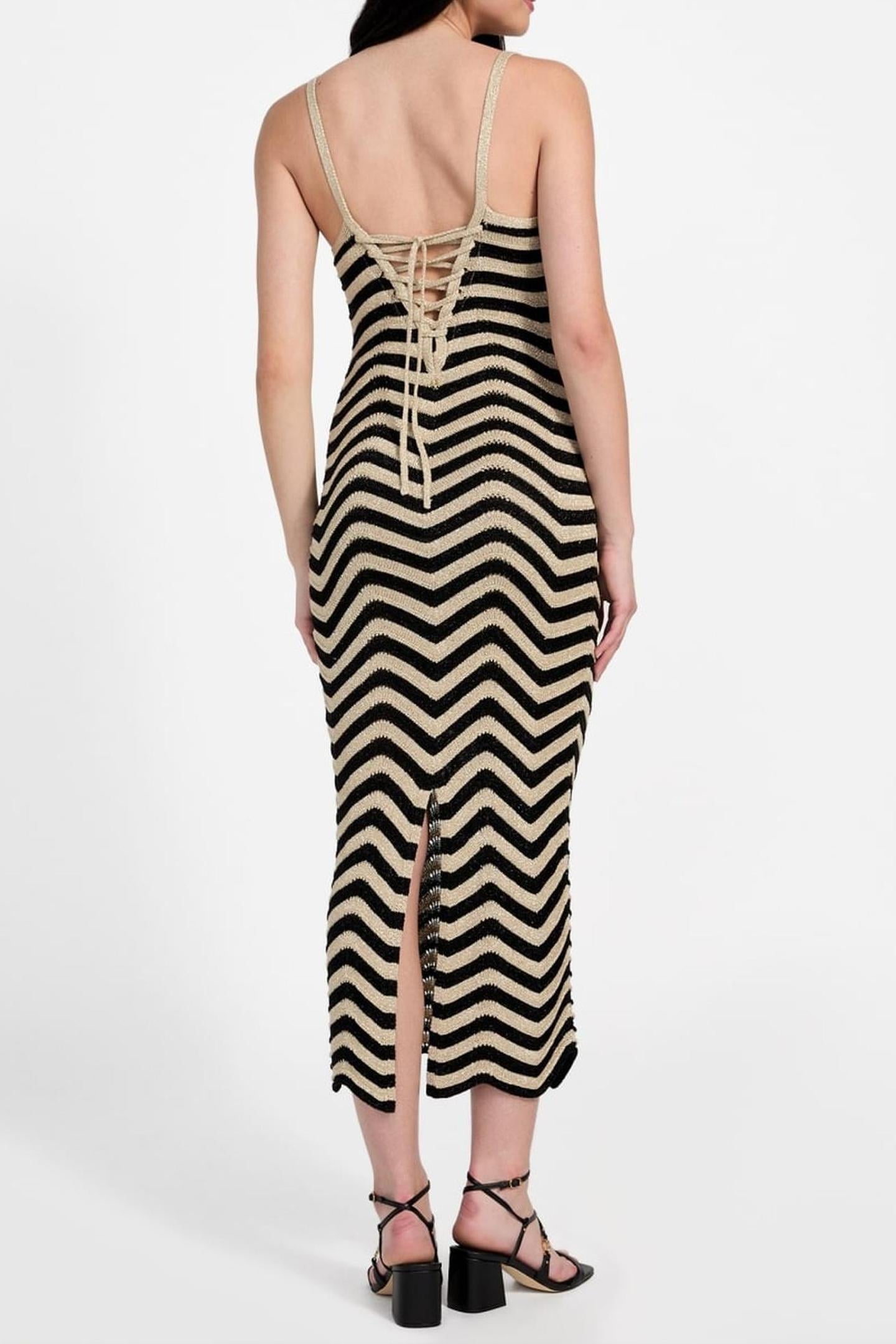 SL VERA CHEVRON LACE NATURAL/JET BLACK MU 4