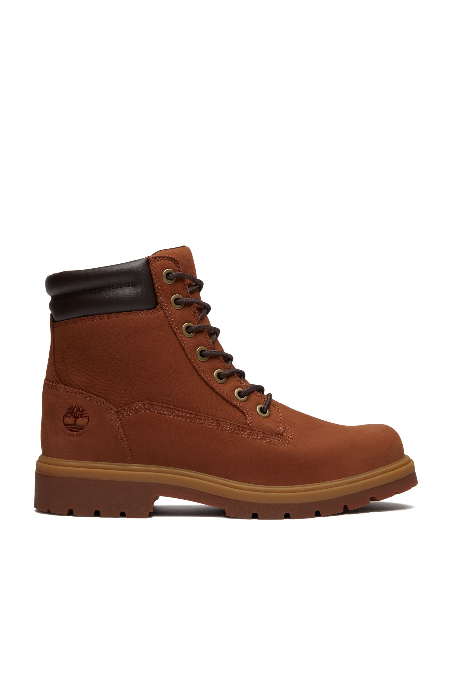 6 INCH LACE UP WATERPROOF BOOT RUST NUBUCK 1