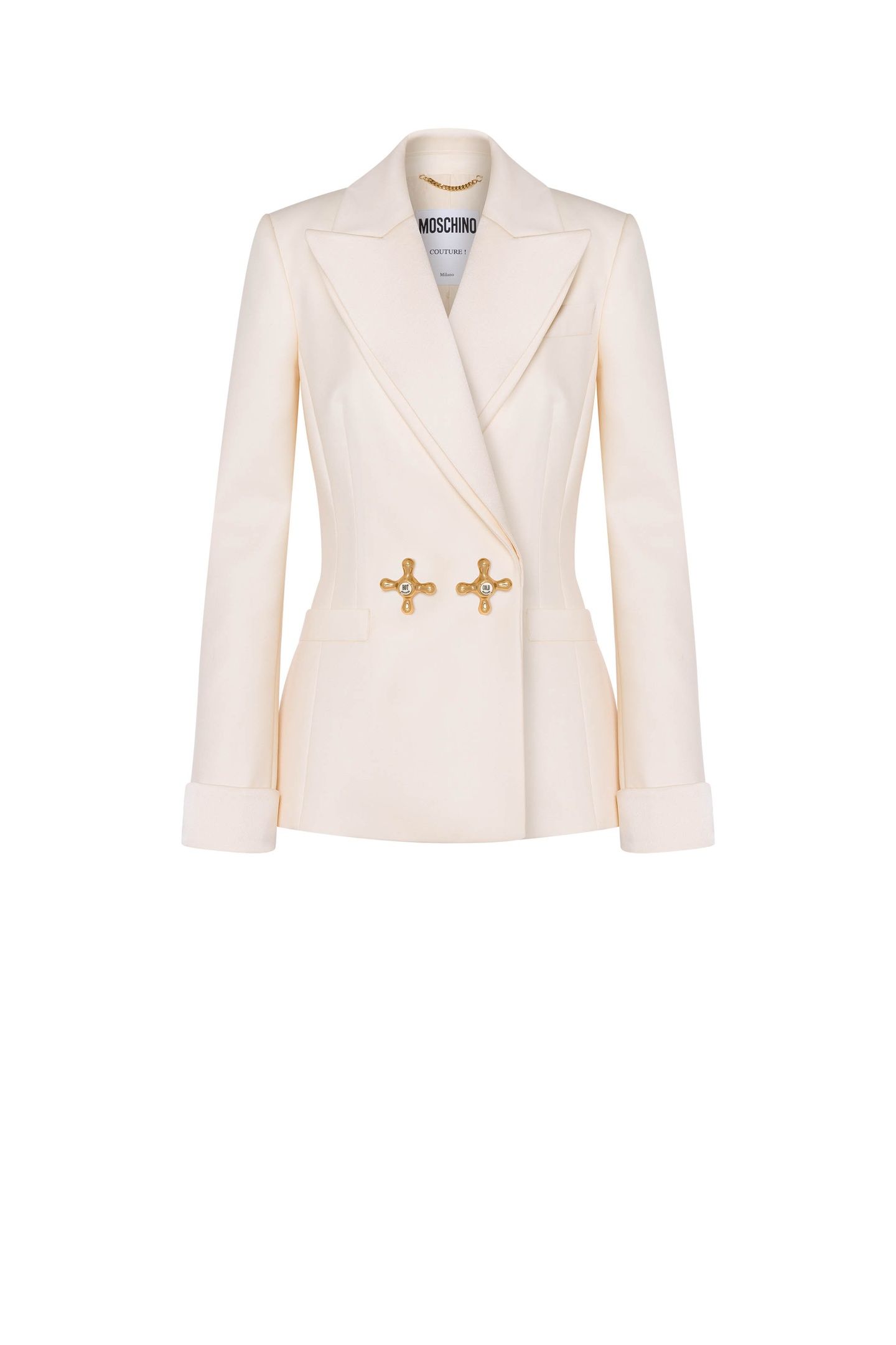 WOOL TWILL JACKET FAUCET DETAILS WHITE 3