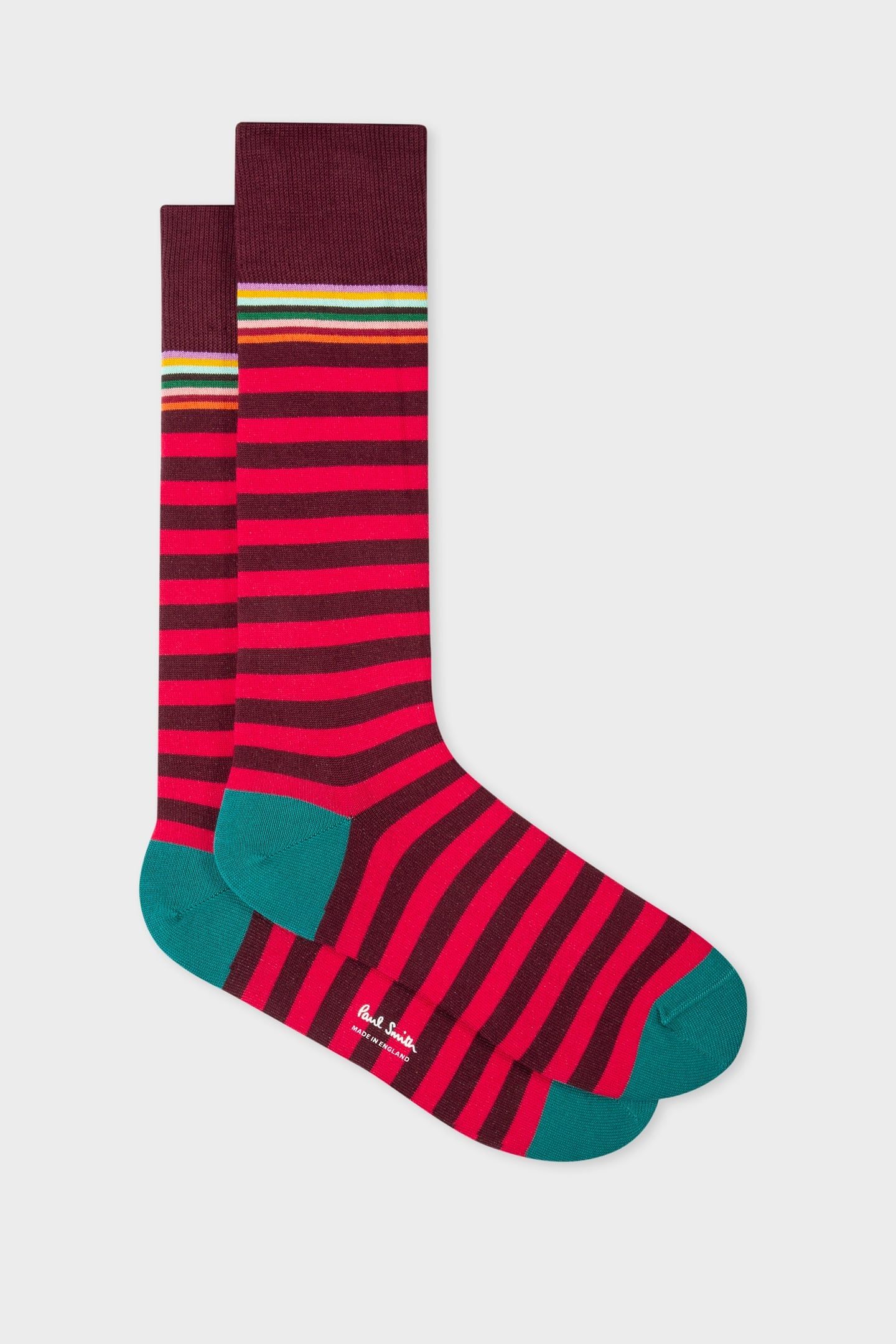 MEN SOCK TWO STRIPE RED 2