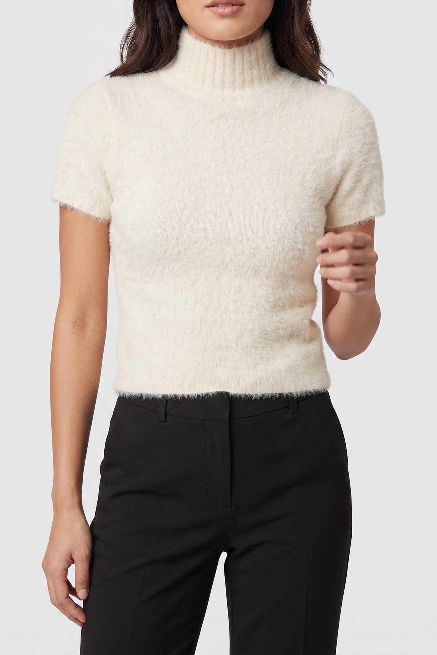 AGNES SS TOP SWEATER MACADAMIA MULTI 1