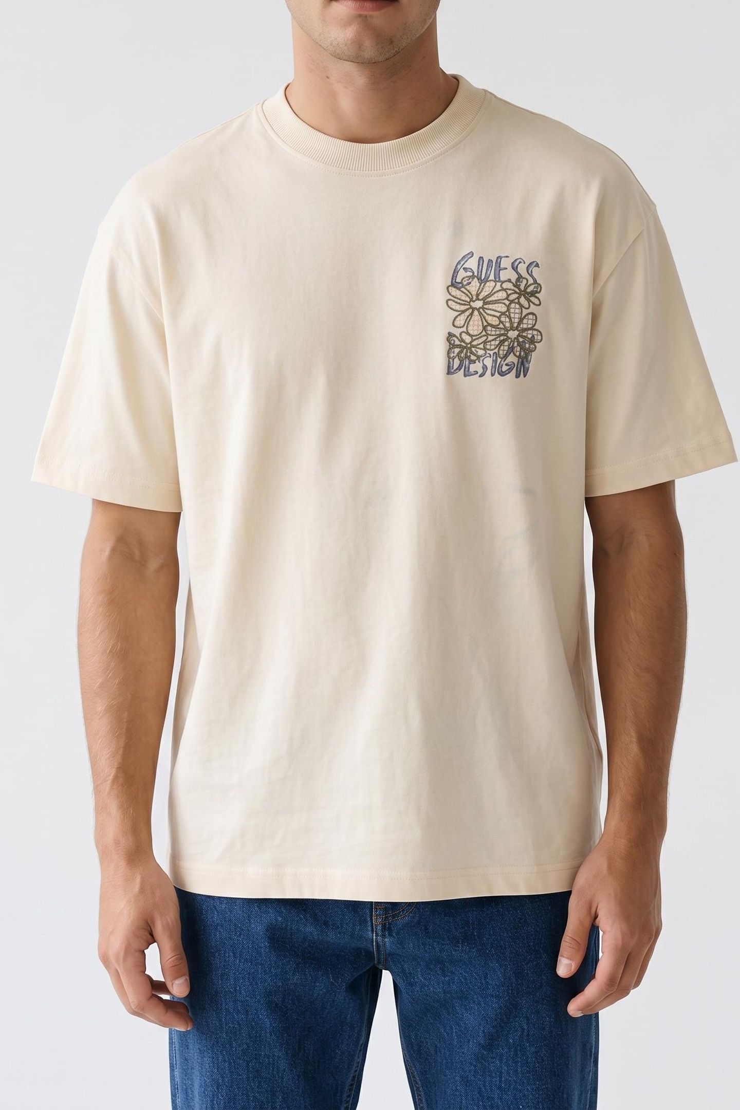 SS CN FLOWER TEE PEARL WHITE 1