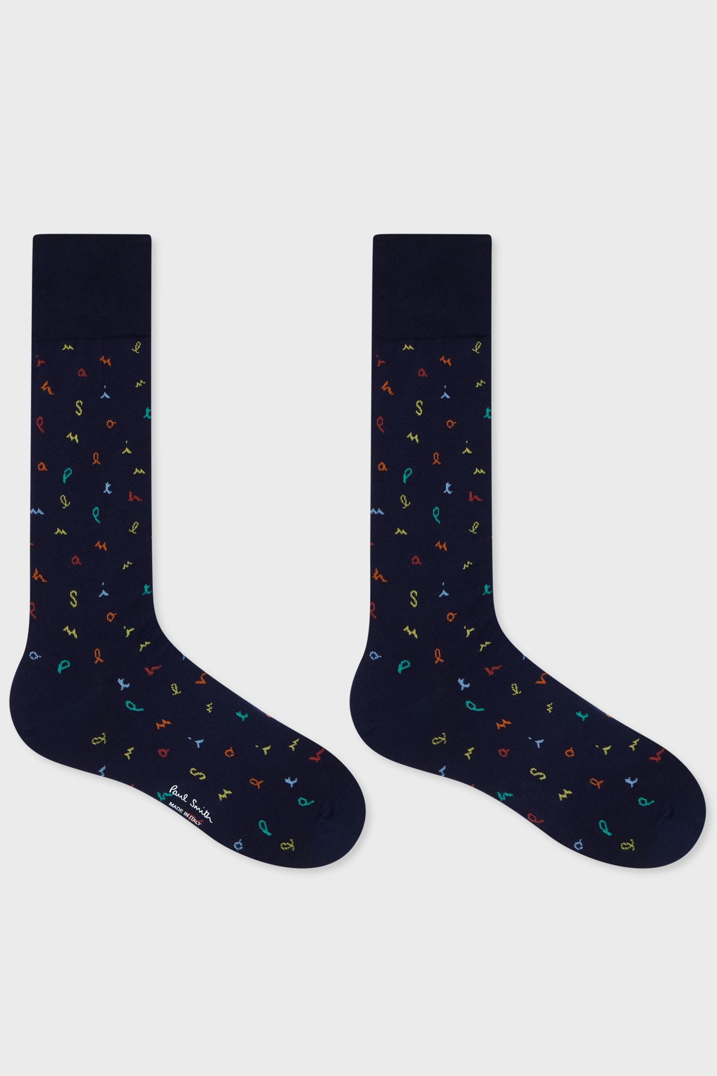 MEN SOCK GARY LETTERS NAVY 1