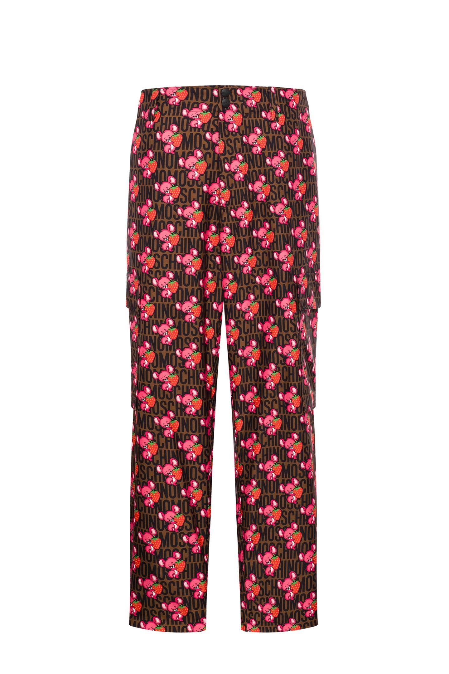 GABARDINE TROUSERS ILLUSTRATED ANIMALS BROWN 3