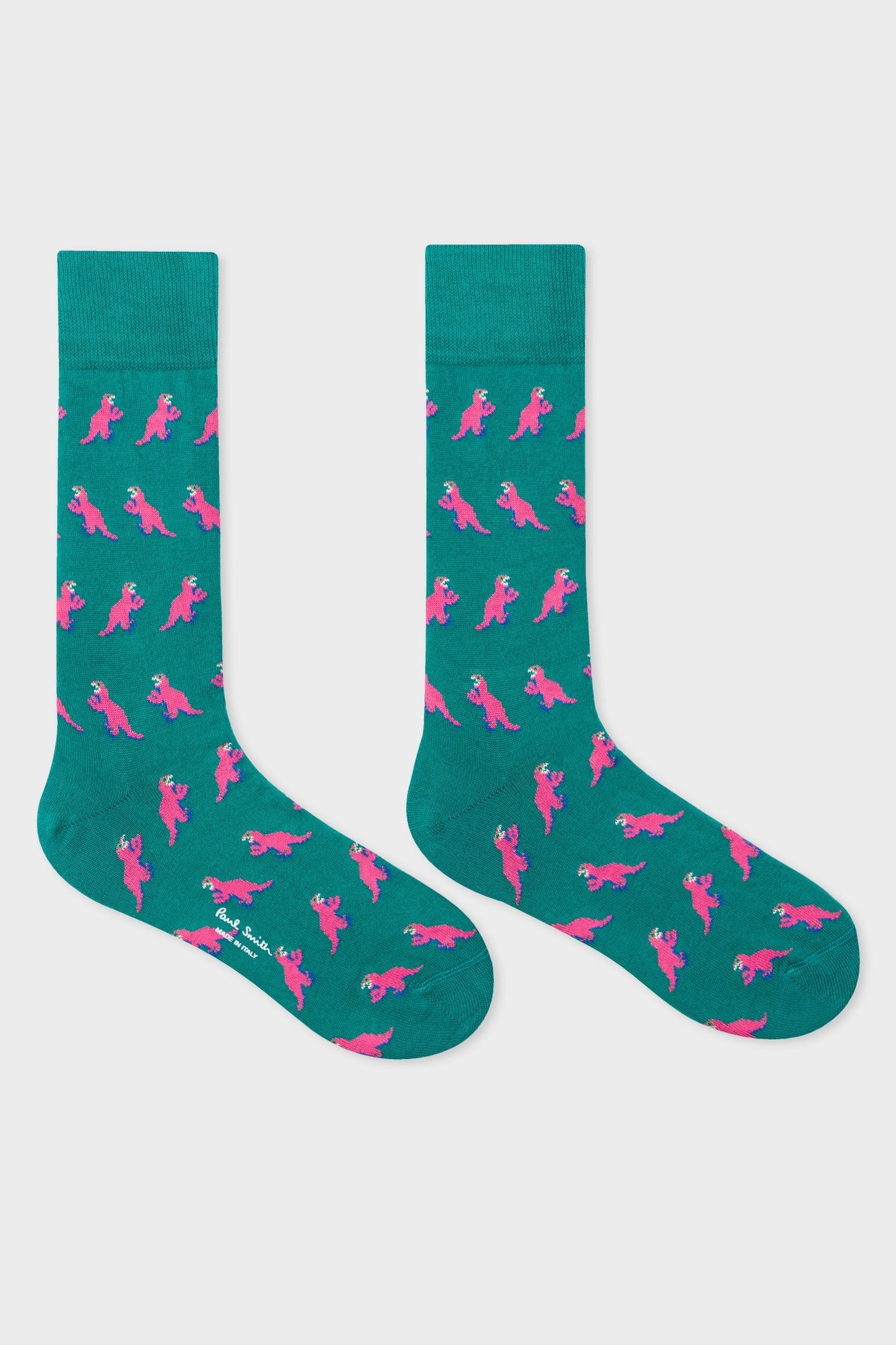 MEN SOCK DINO JACQUARD BOTTLE GREEN 1
