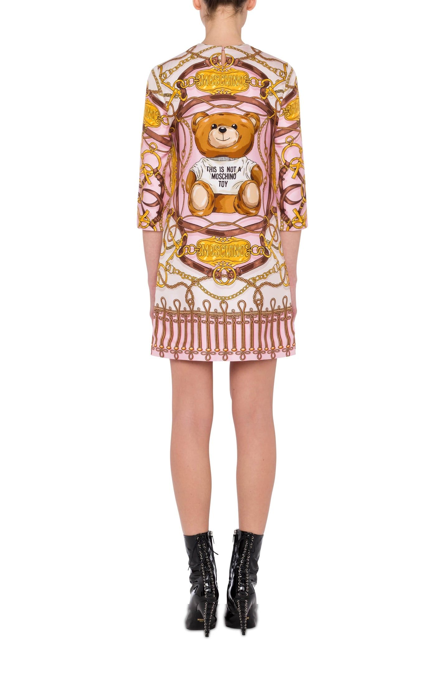 MILITARY TEDDY SCARF SILK DRESS PINK 2