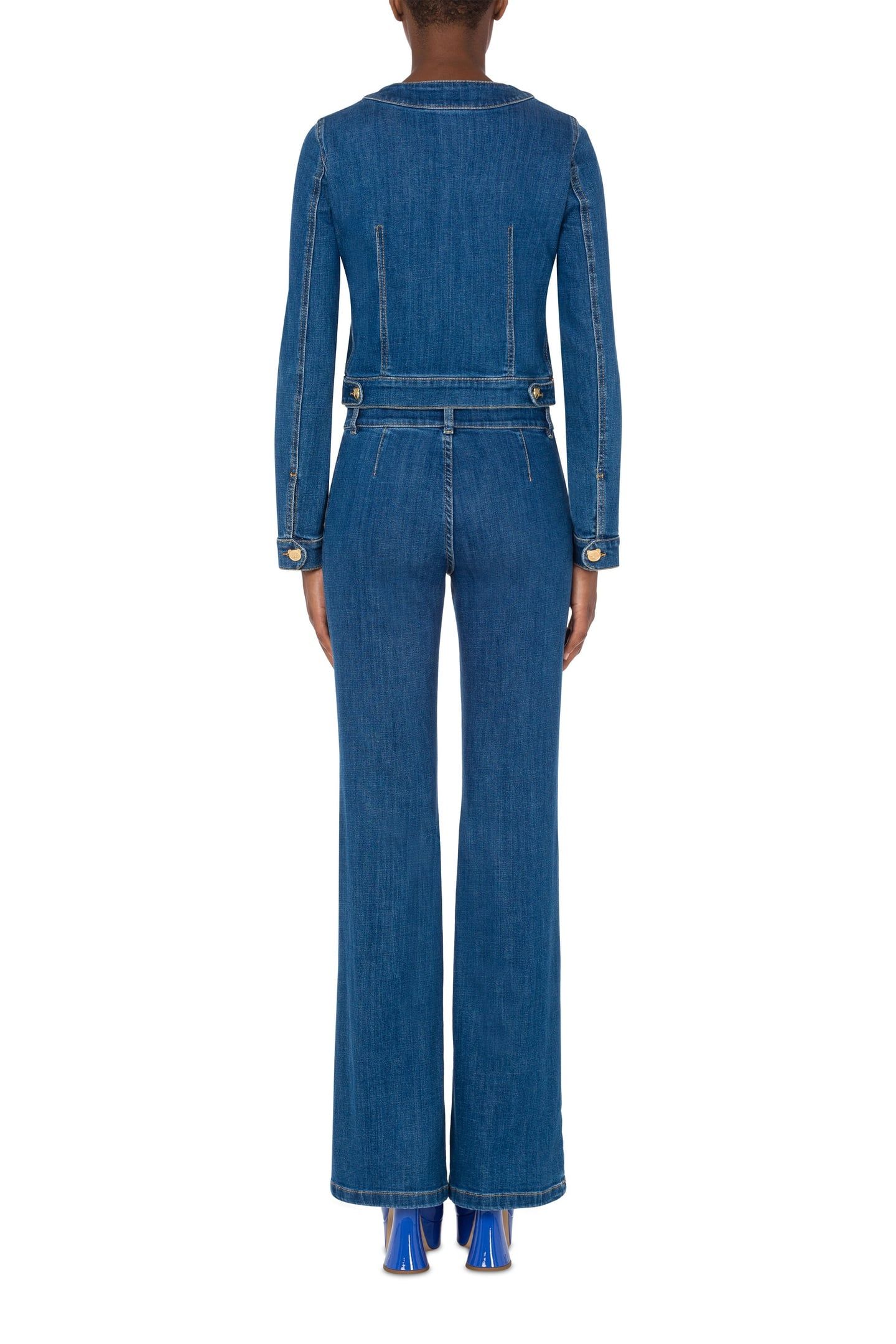 TEDDY BUTTONS STRETCH DENIM JACKET BLUE 2