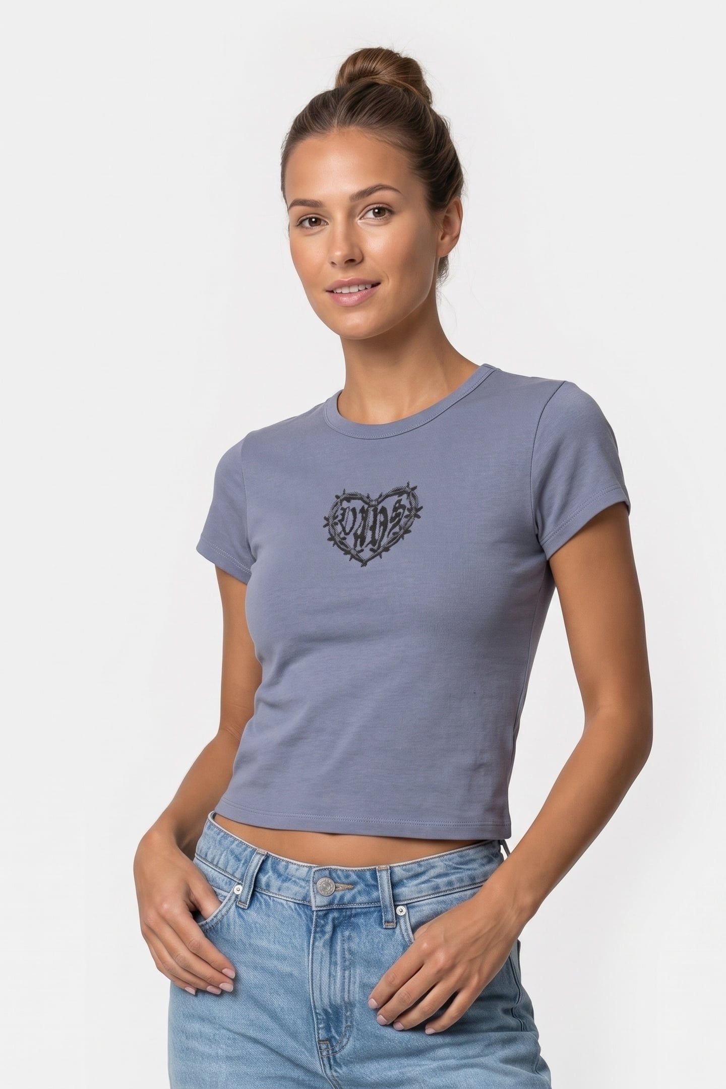 BARBED HEART W TEE BLUE 1