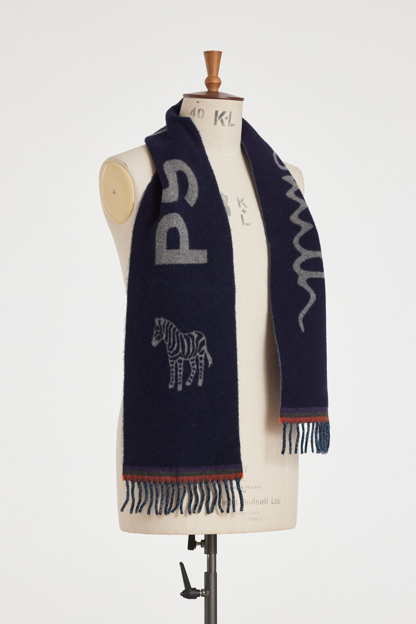 MEN SCARF PS ZEBRA LOGO NAVY 2