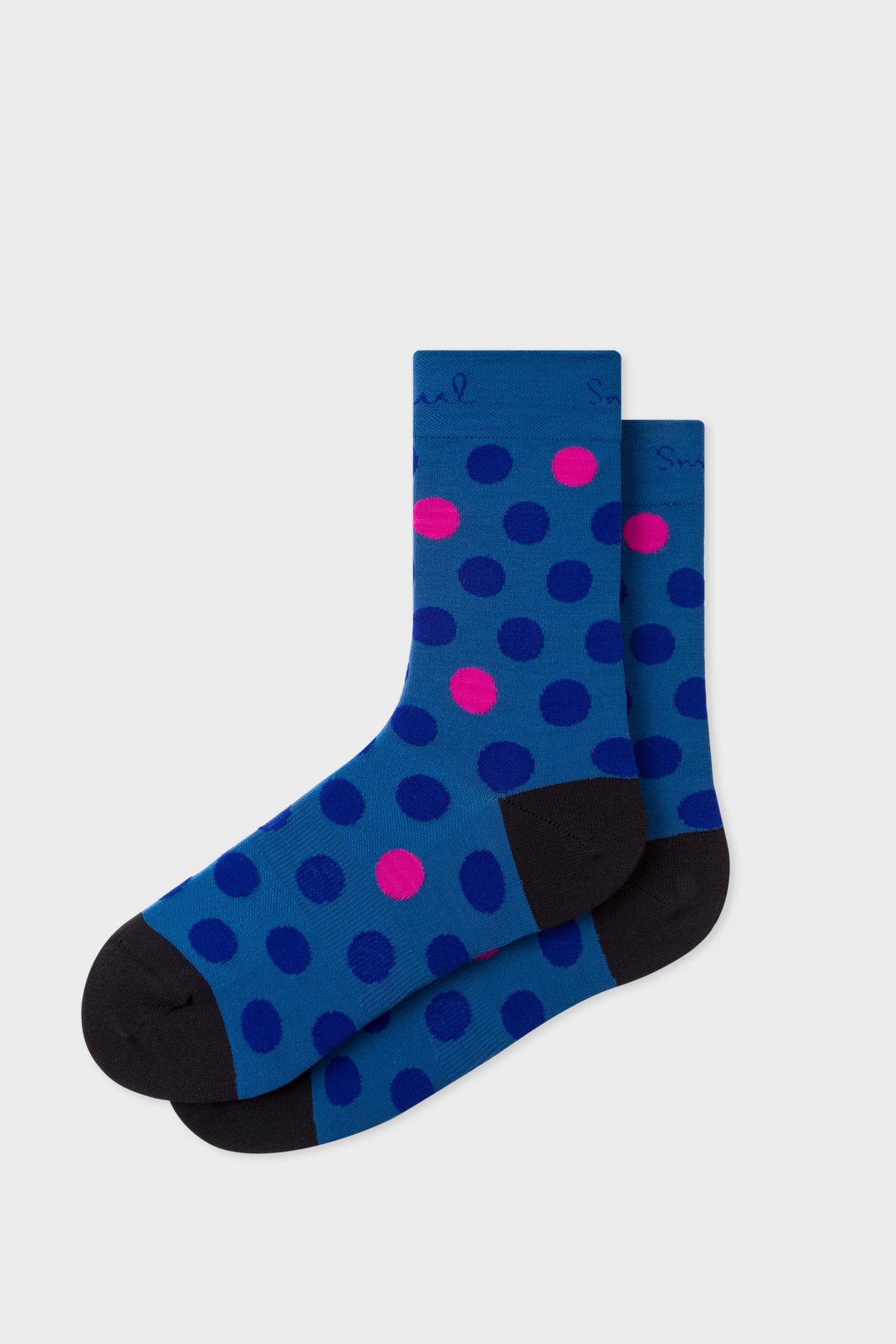 MEN CYCLE SOCK POLKA LONG LEG NAVY 1
