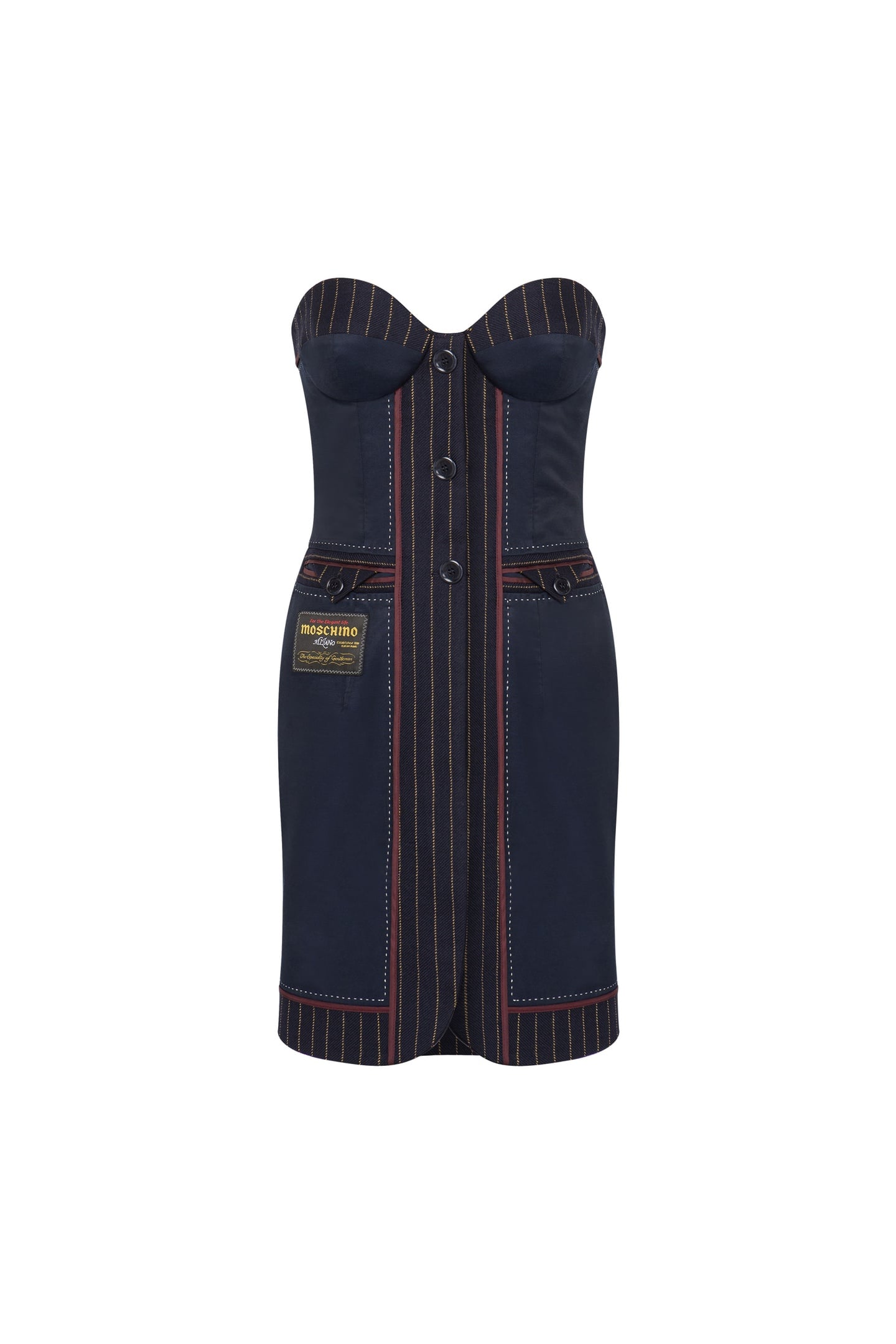 WOOL BUSTIER DRESS INSIDE OUT BLUE 3