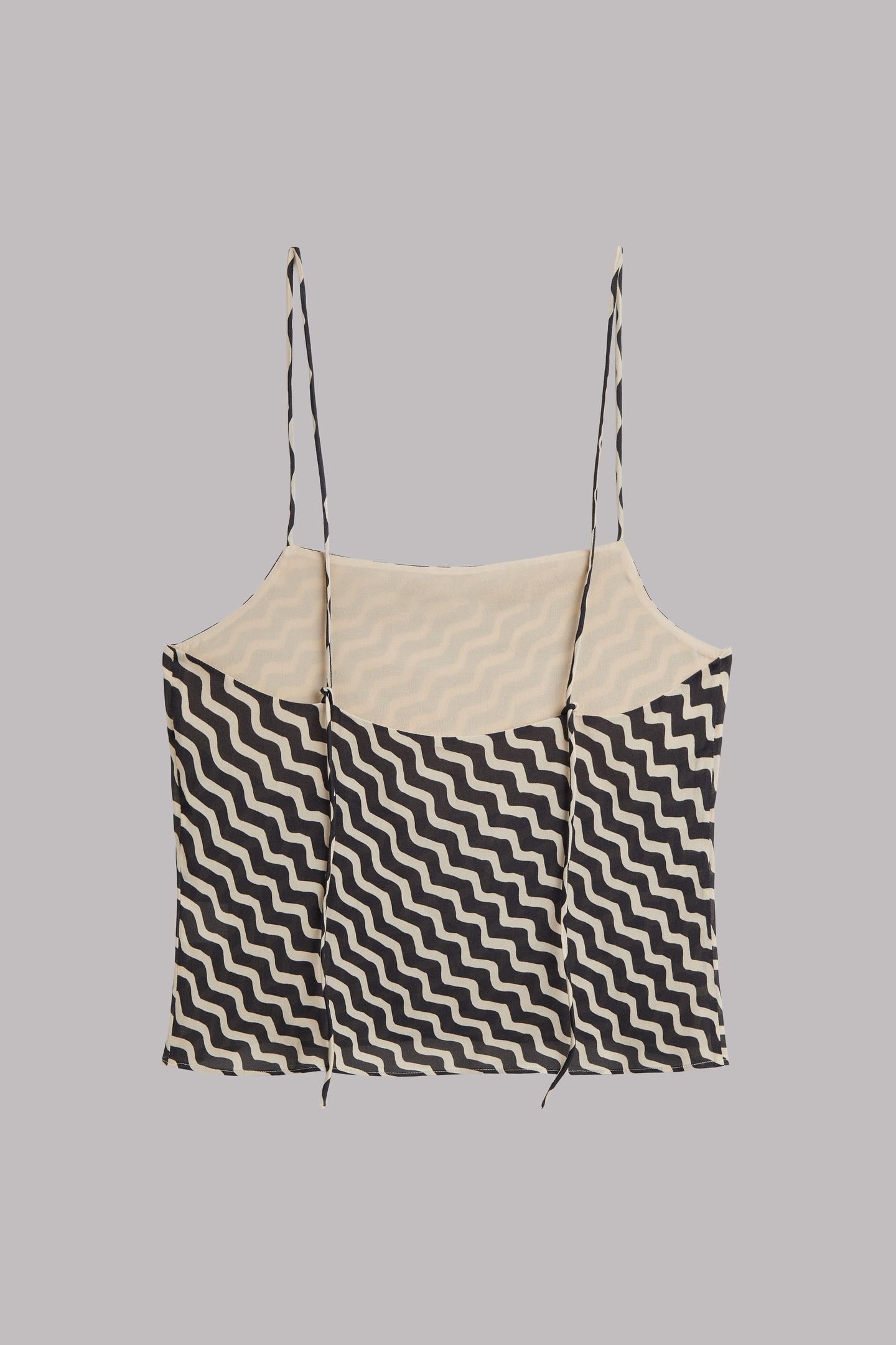 THE STRIPED SHEER SLIP TOP BEIGE 3