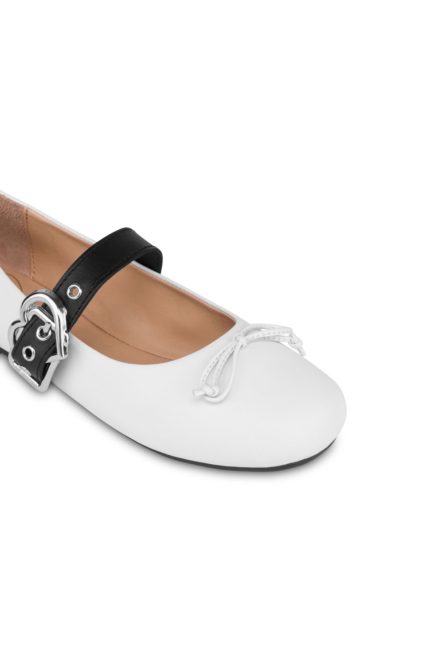 NAPPA LEATHER BALLET FLATS WHITE 3