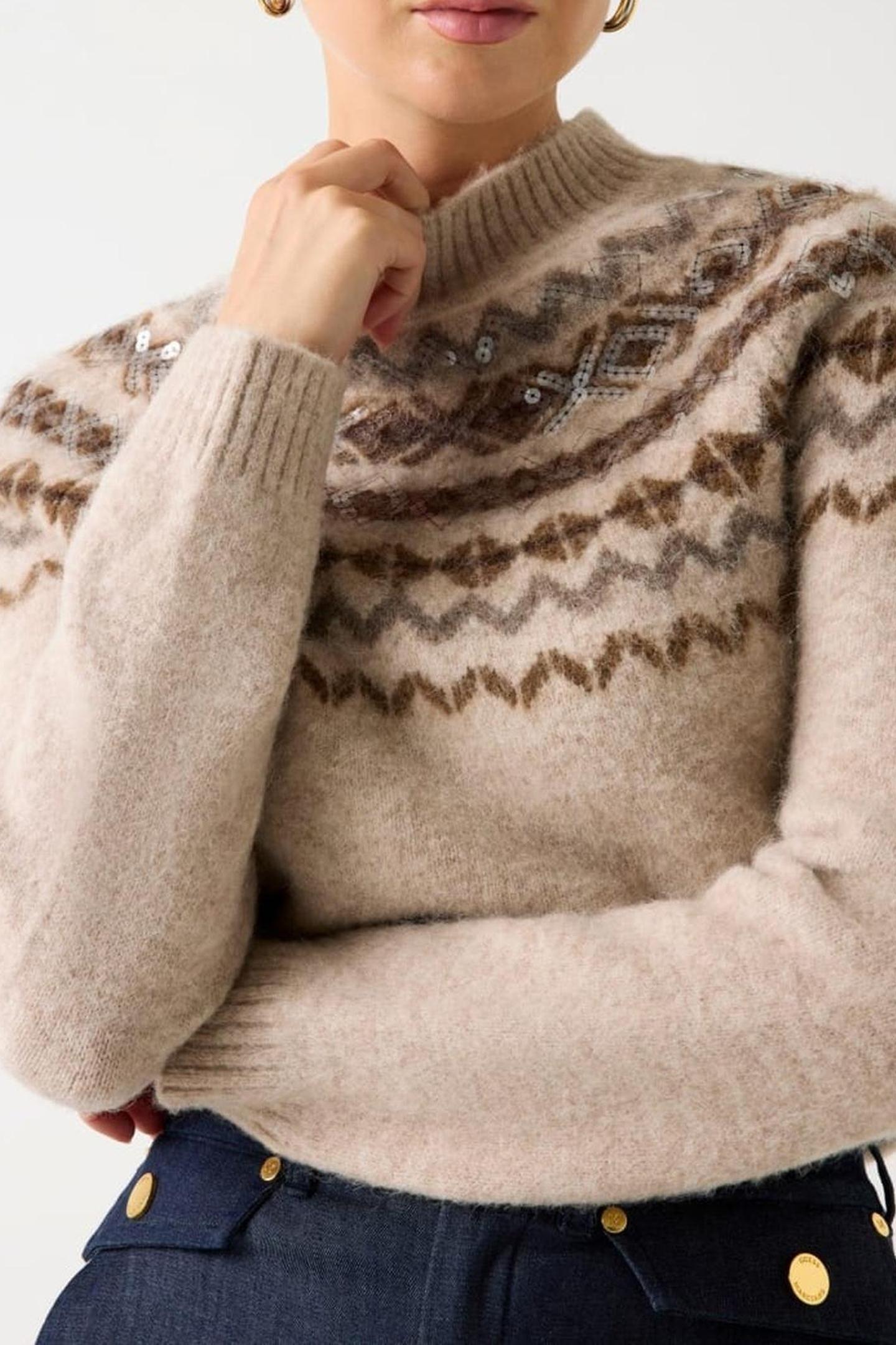 AKILAH LS MOCK NECK VELVET TAUPE HEATHER 6
