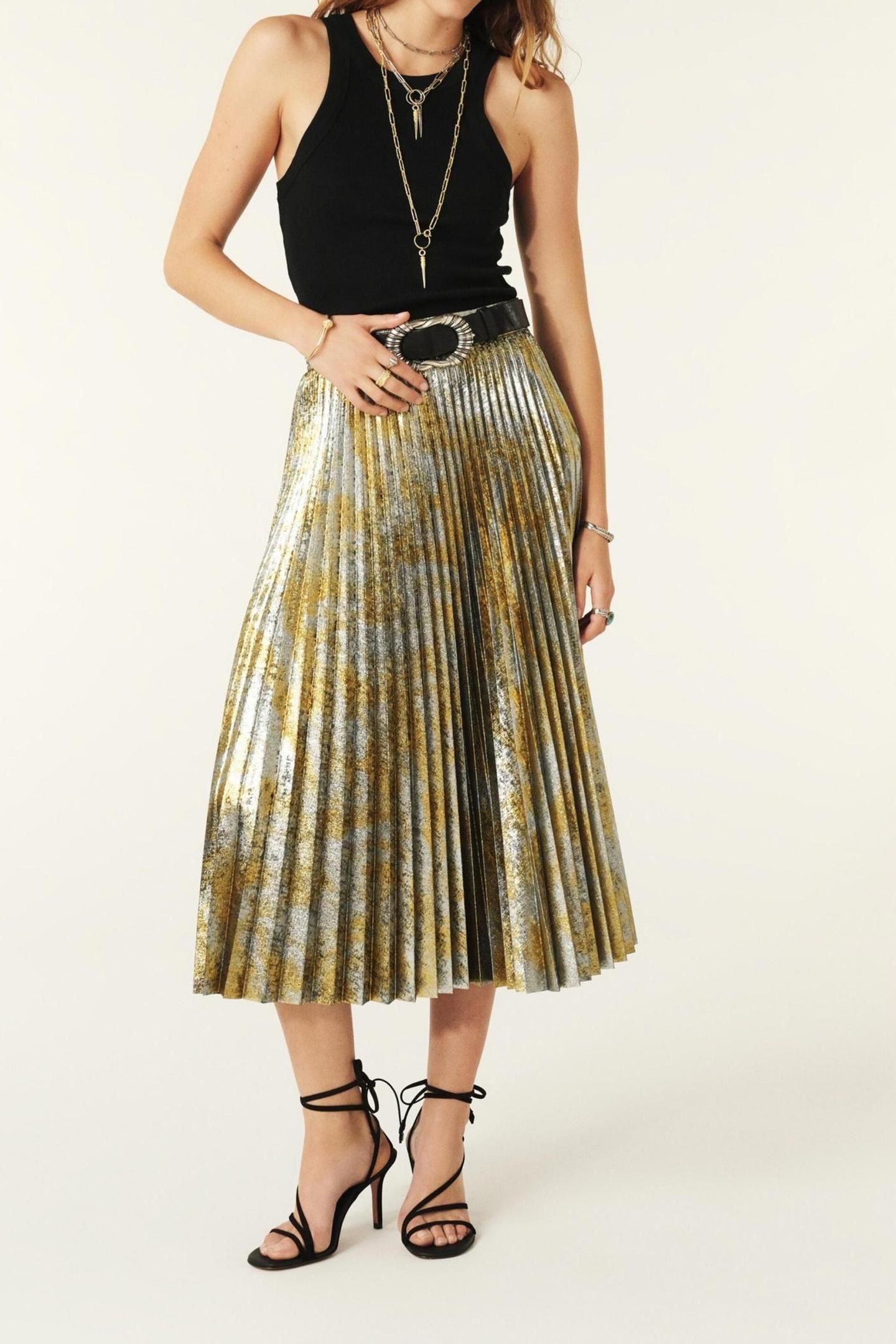 MID-LENGTH SKIRT GOLD 4