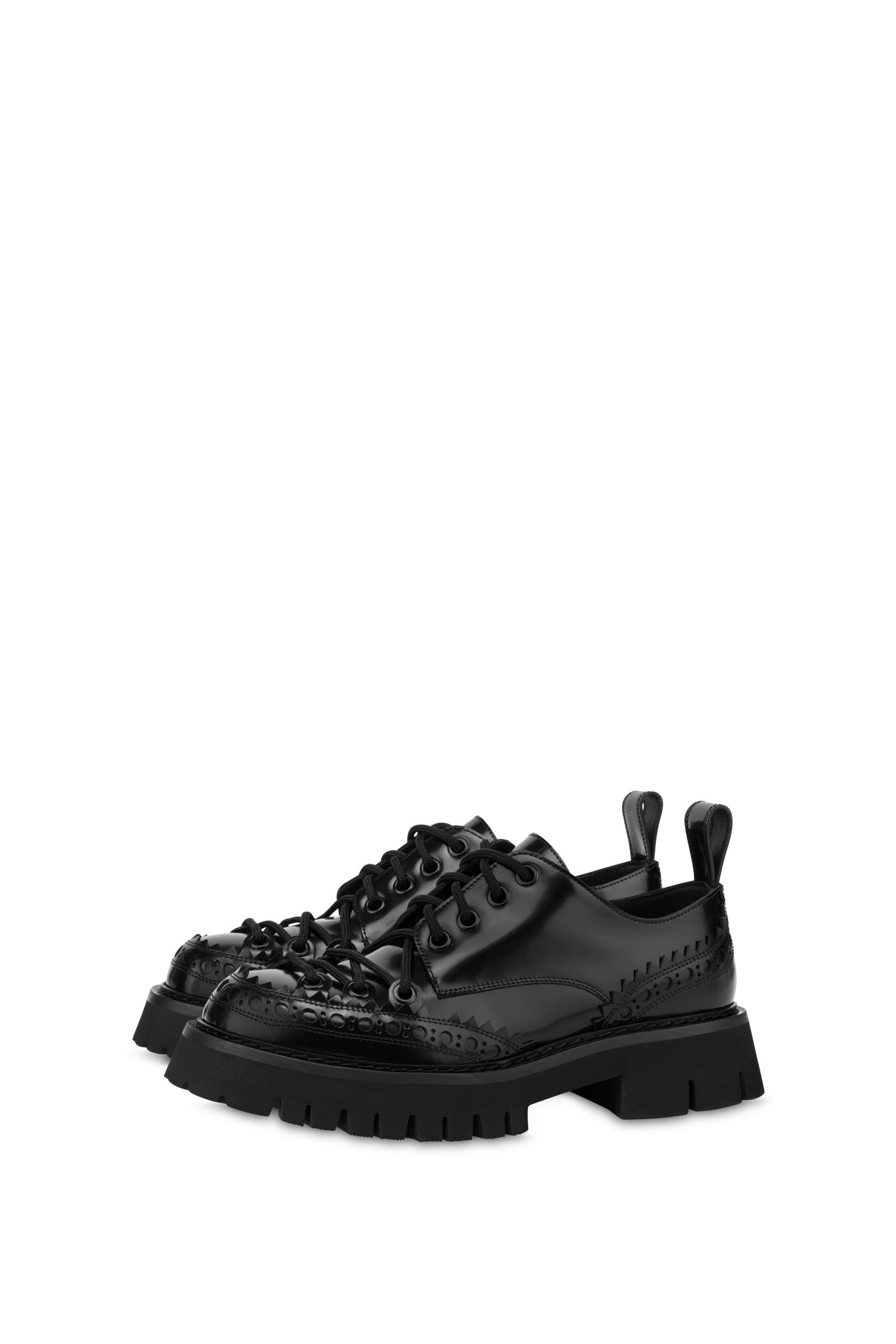LACE-UP SHOES IN ABRASIVE CALFSKIN BLACK 2