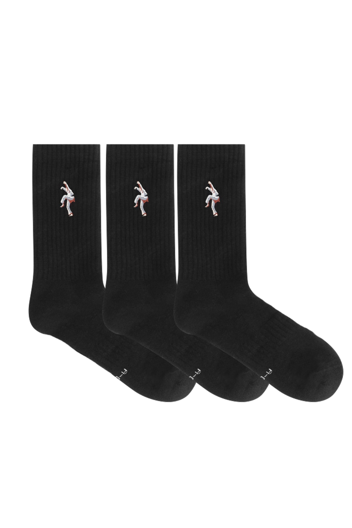 A-DAM 3-PACK CREW SOCKS SOCKS KARATE DEEP BLACK 1