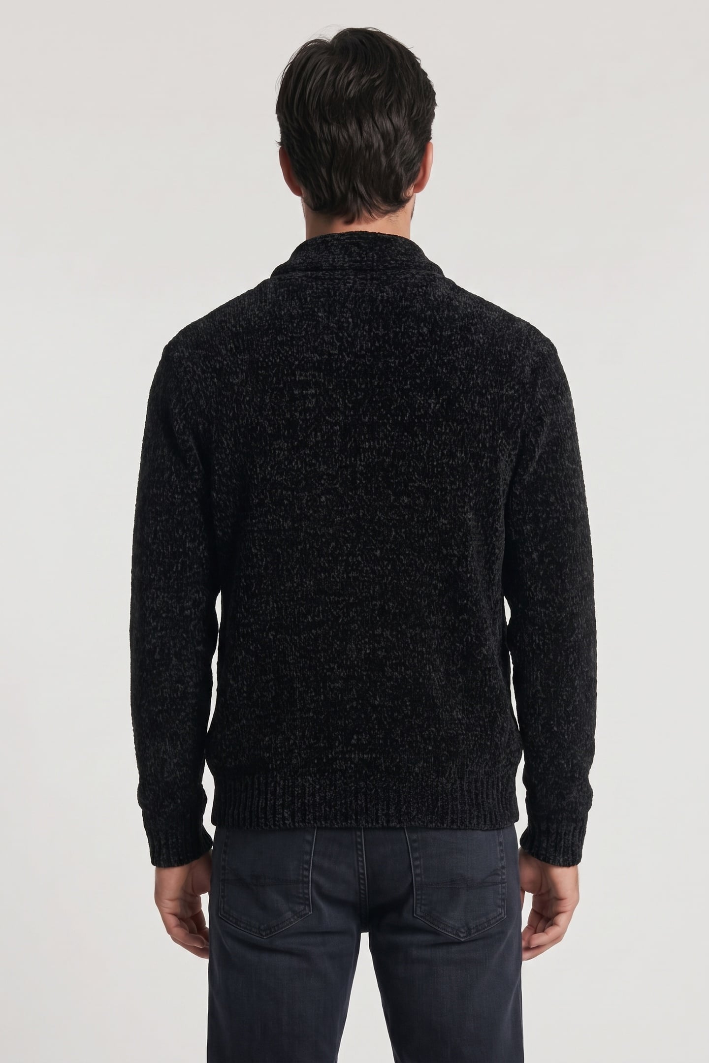 VARICK LS CHENILLE SHAWL BLACK 2