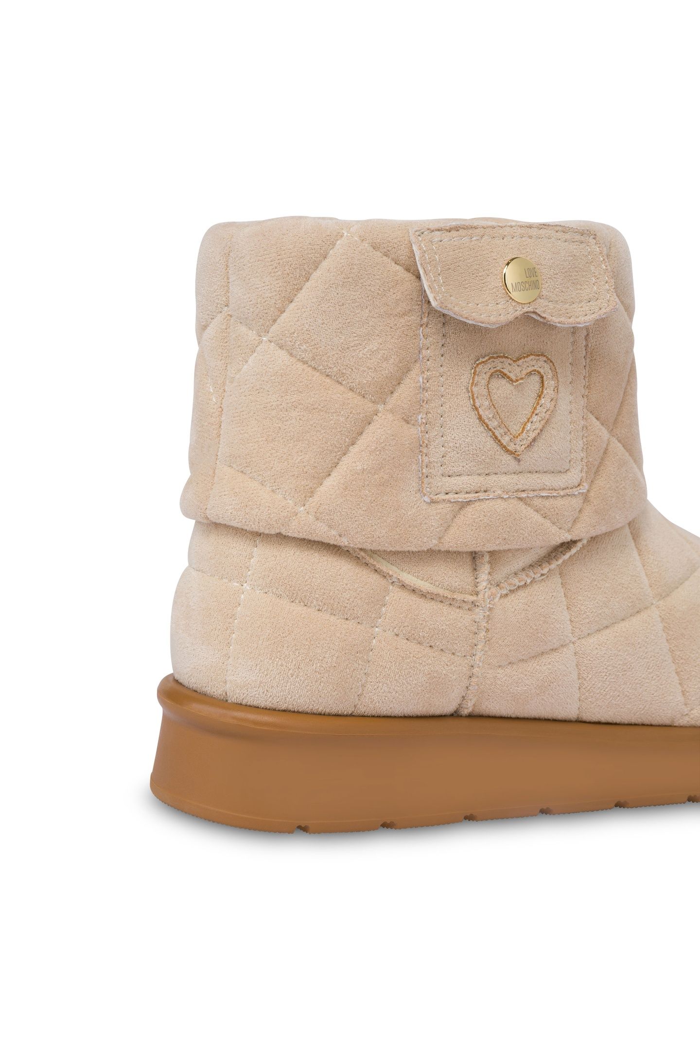 ANKLE BOOTS IN SOFT QUILTED FABRIC BEIGE 2