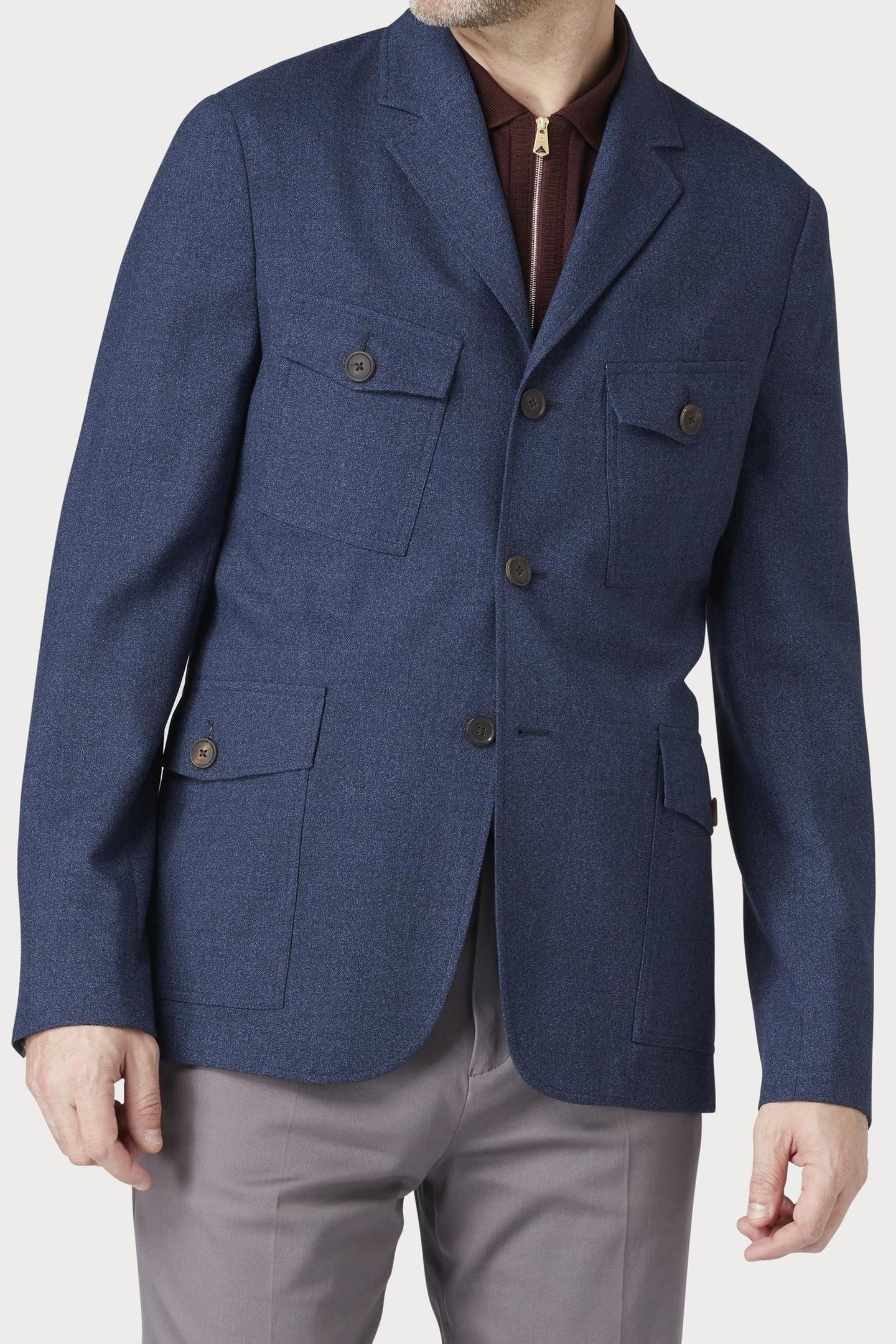MENS 3 BUTTON JACKET INDIGO 1