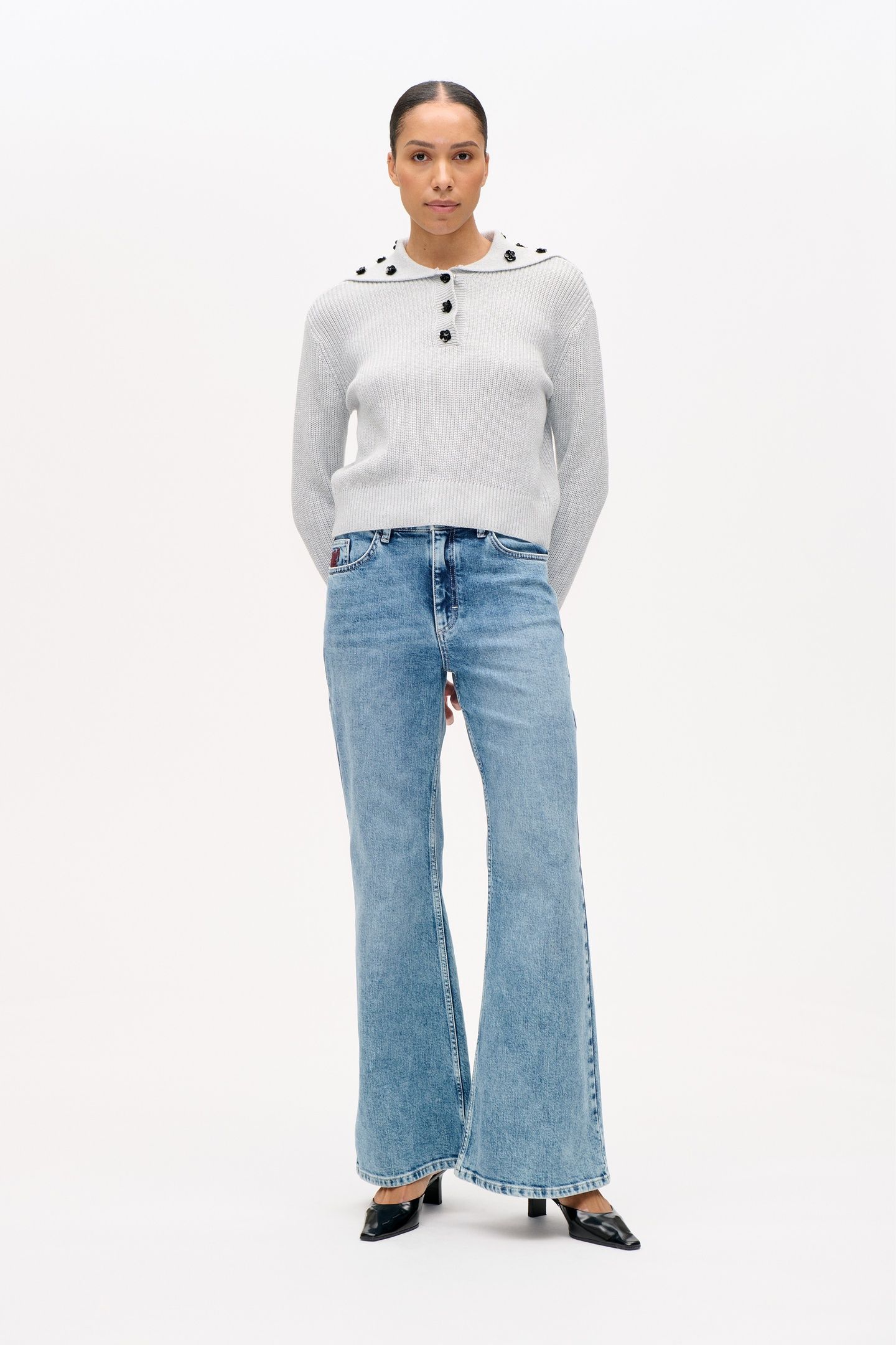 CLARE SWEATER GREY MELANGE 2