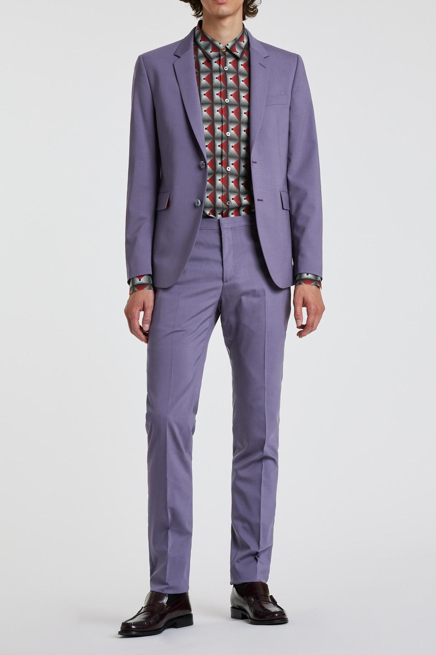 GENTS SLIM FIT 2BTN SUIT PURPLE 2