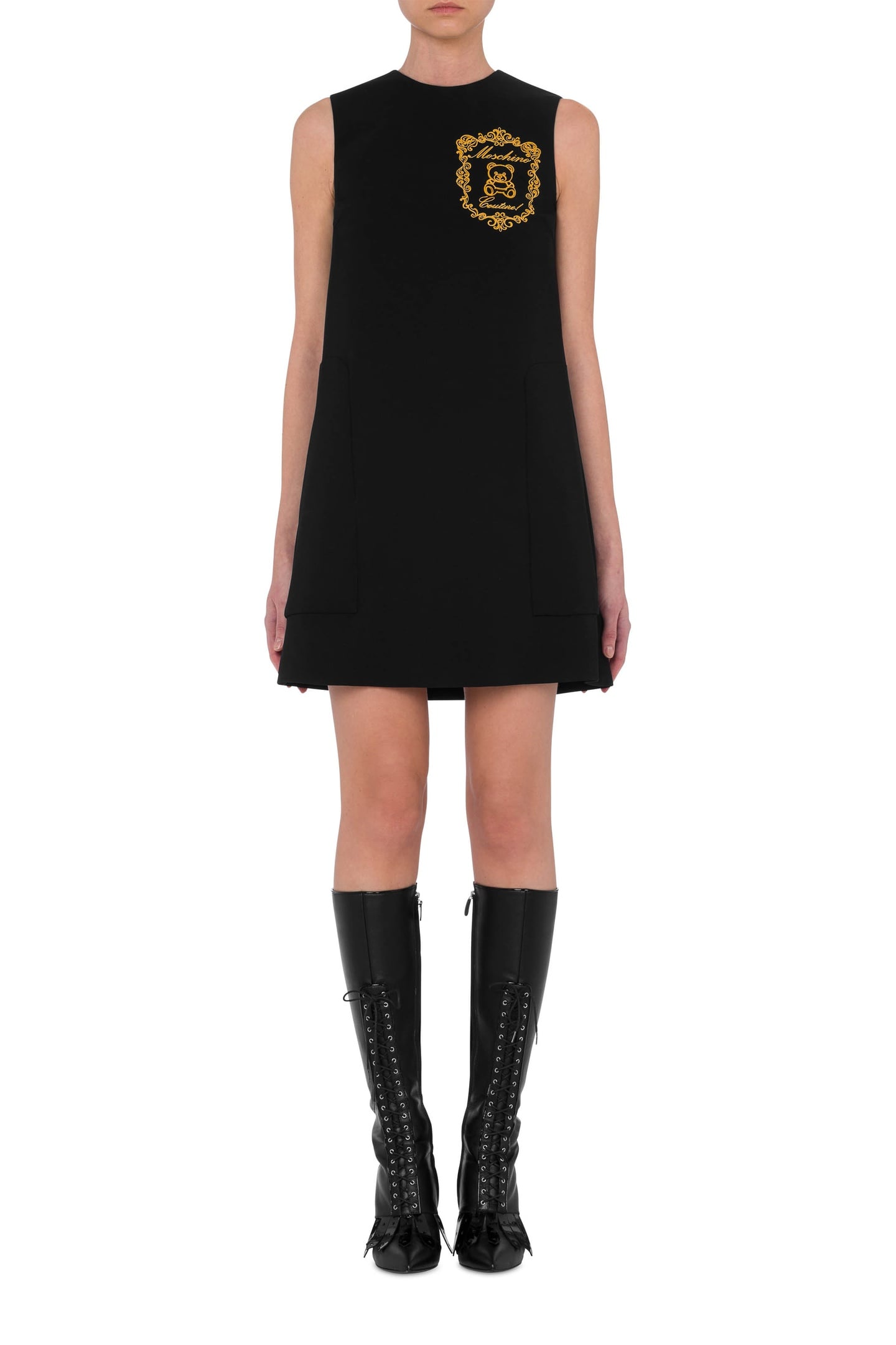 TEDDY EMBROIDERY CADY DRESS BLACK 1
